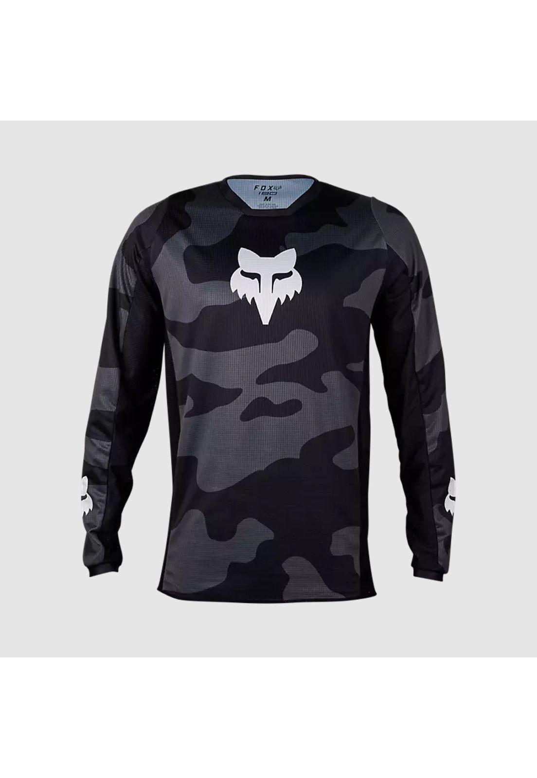 Polera Moto 180 Bnkr Camo Negro Fox-0