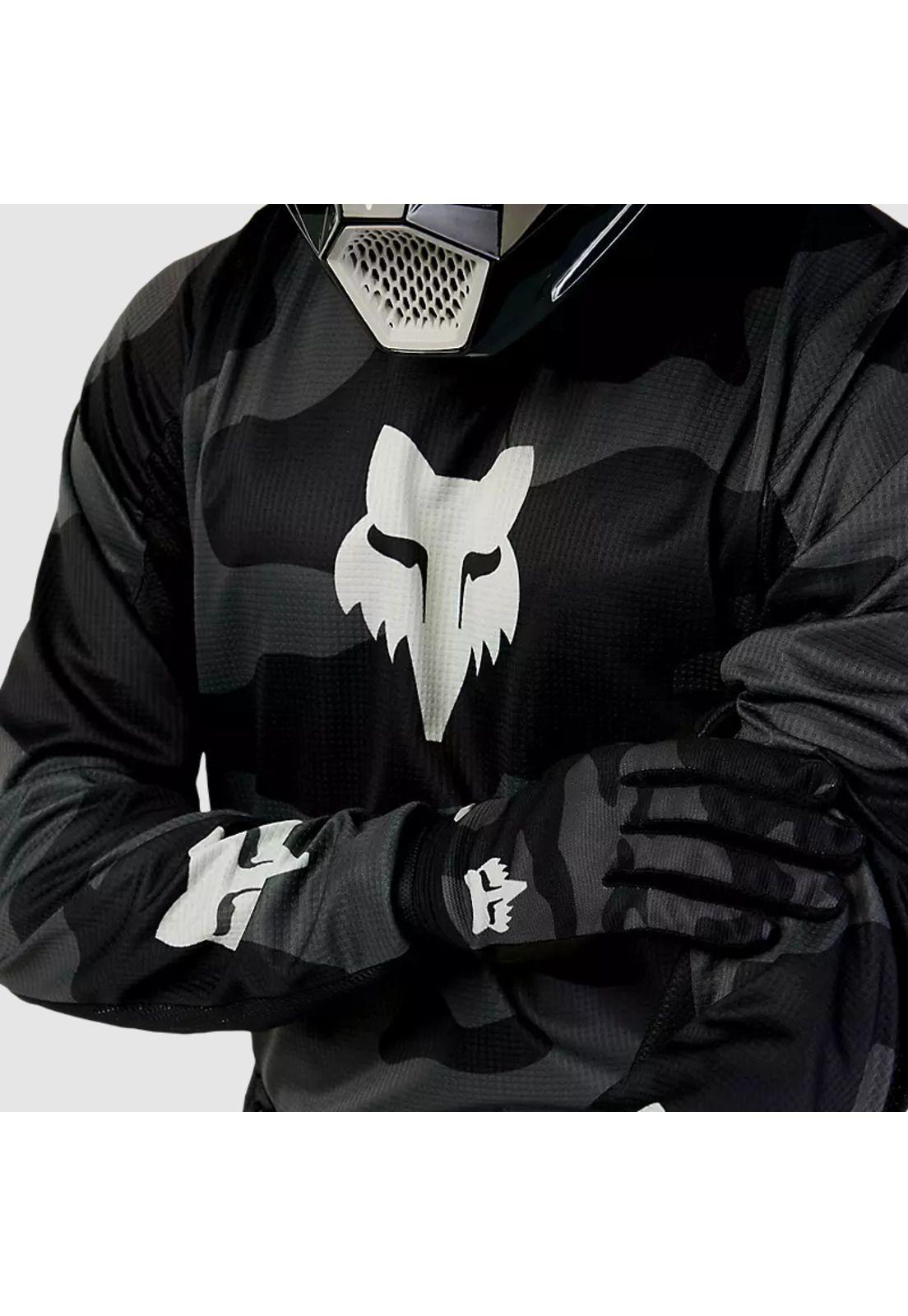 Polera Moto 180 Bnkr Camo Negro Fox-4