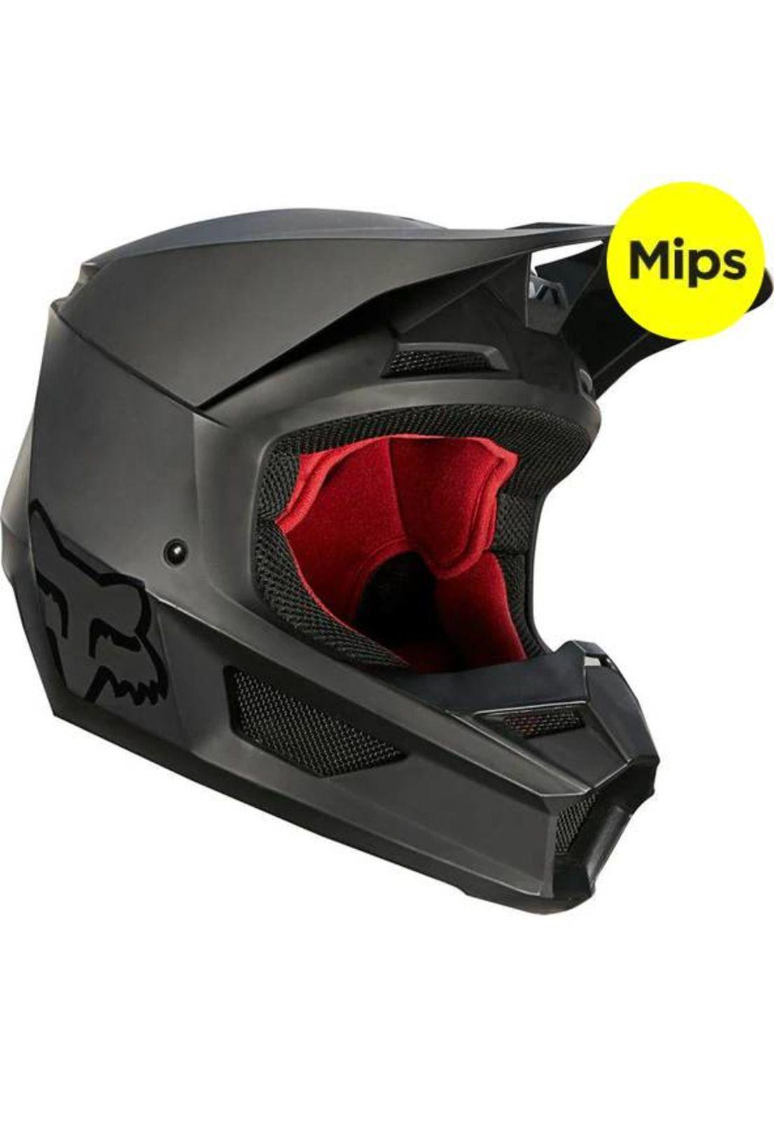 Casco Moto V1 Matte Black Negro Fox-0