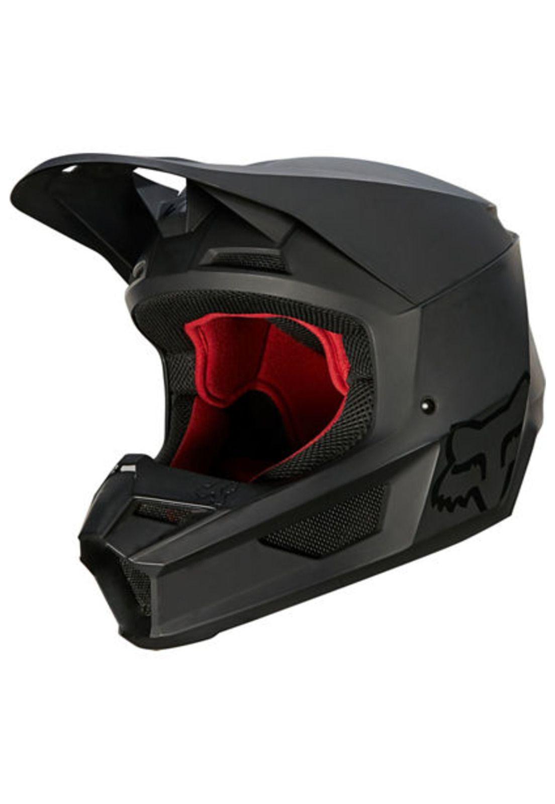 Casco Moto V1 Matte Black Negro Fox-1