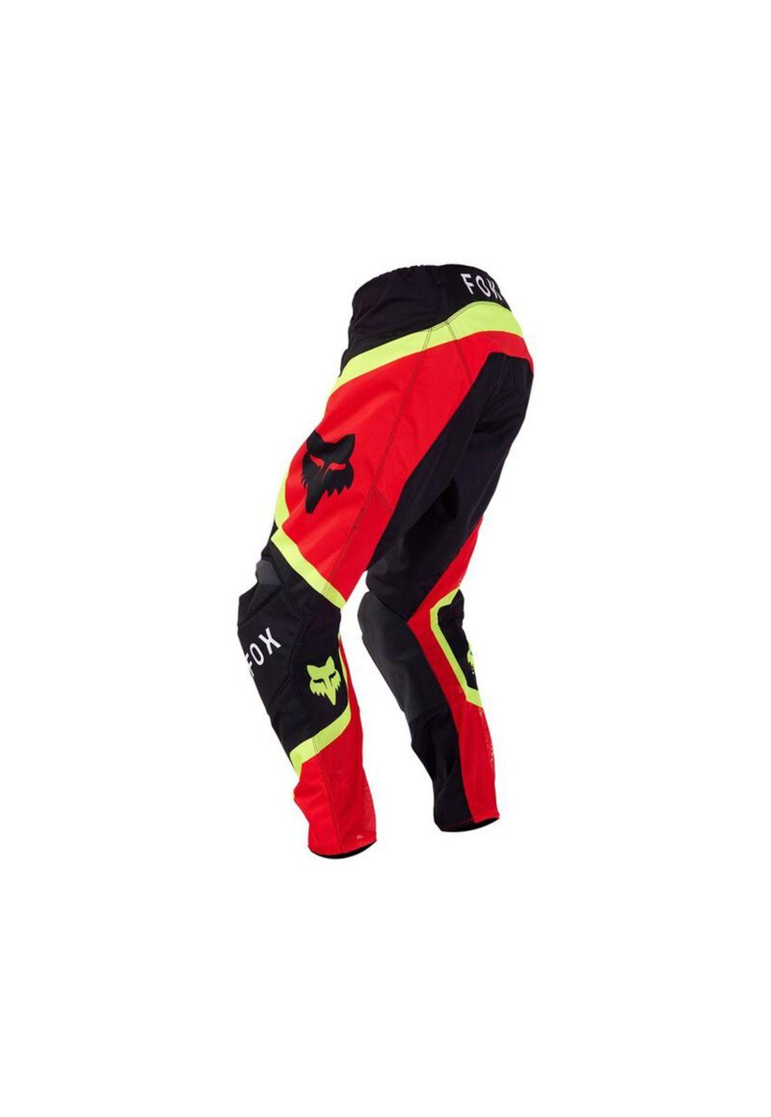 Pantalon Moto Niño 180 Ballast Rojo/Amarillo Fox-1