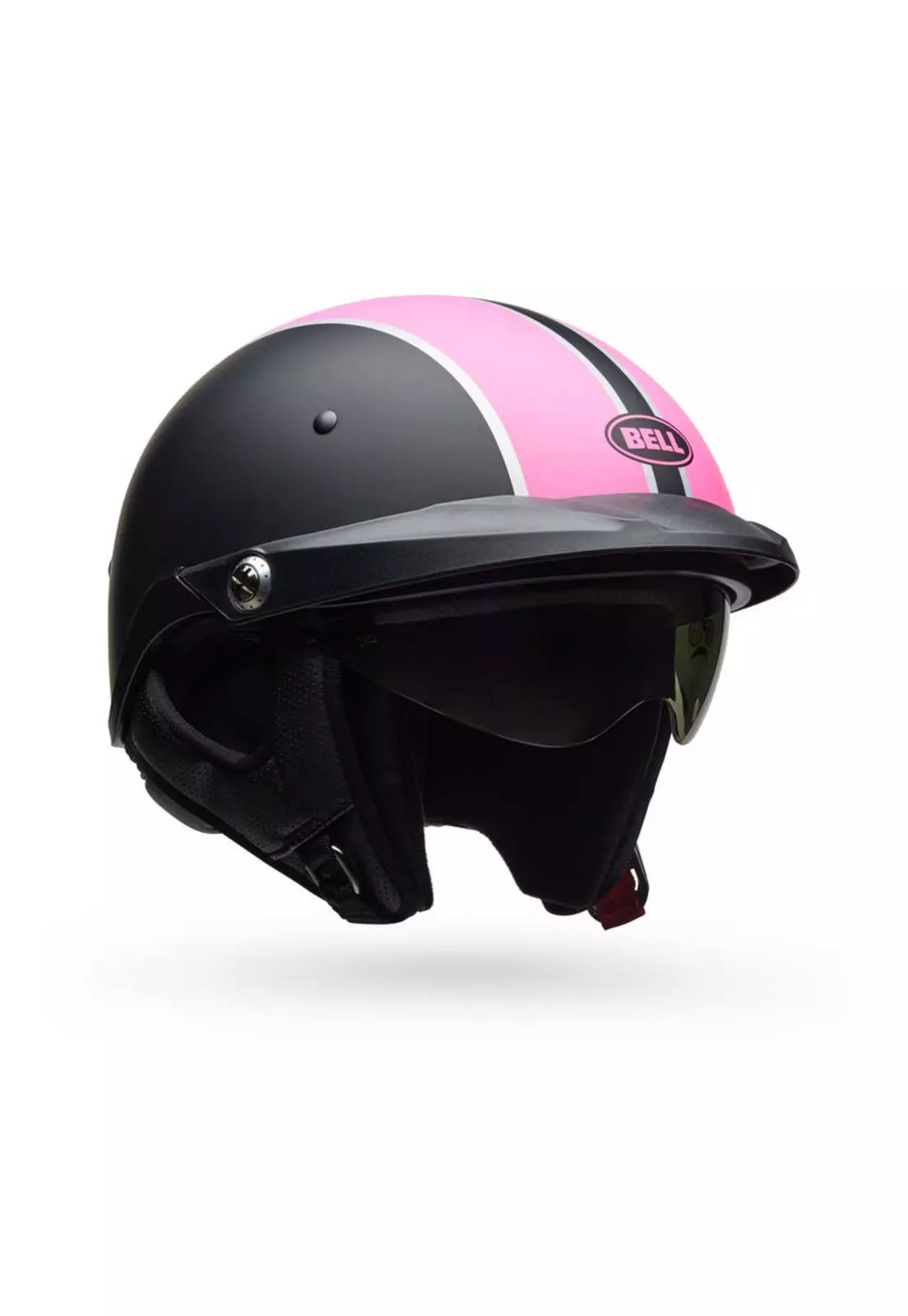 Casco Moto Calle Pit Boss Negro/Rosado Matte Bell-0