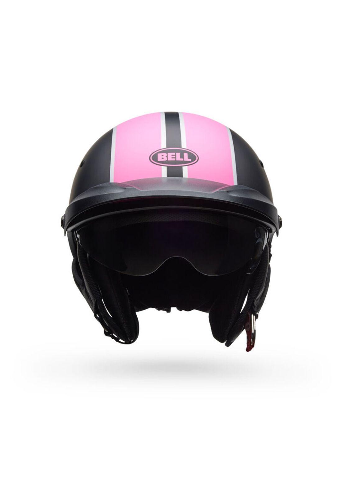 Casco Moto Calle Pit Boss Negro/Rosado Matte Bell-1