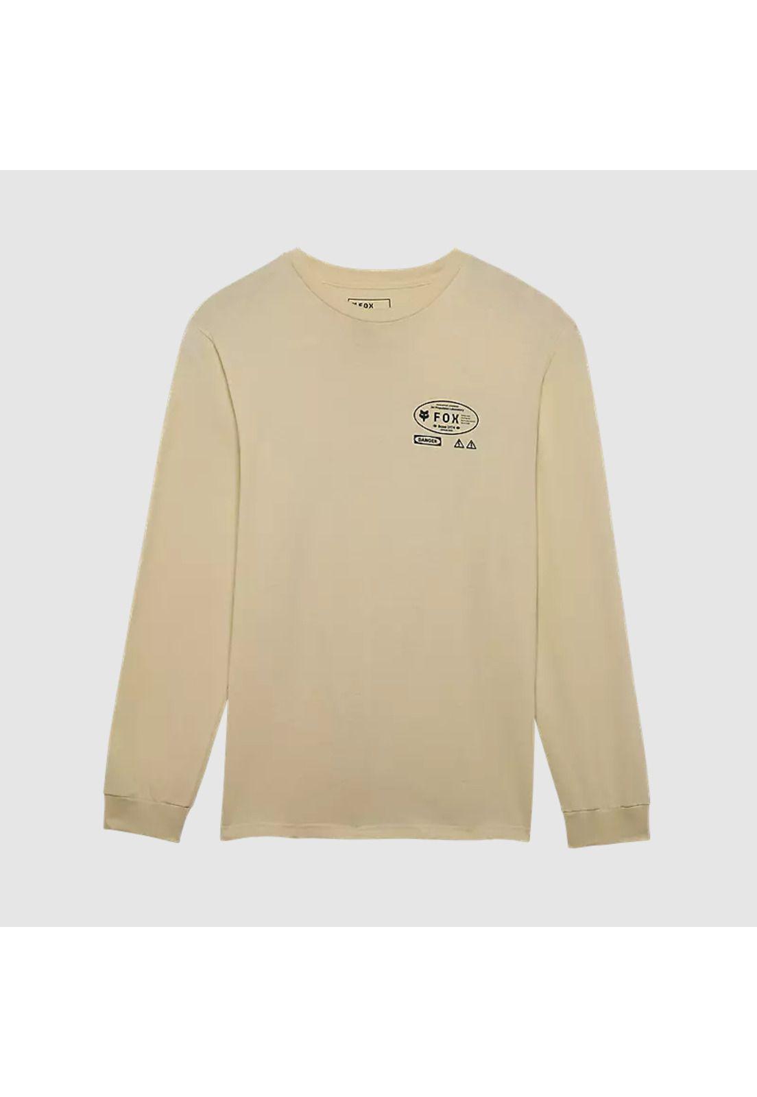 Polera Lifestyle Stamped Premium Manga Larga Crema Fox-0