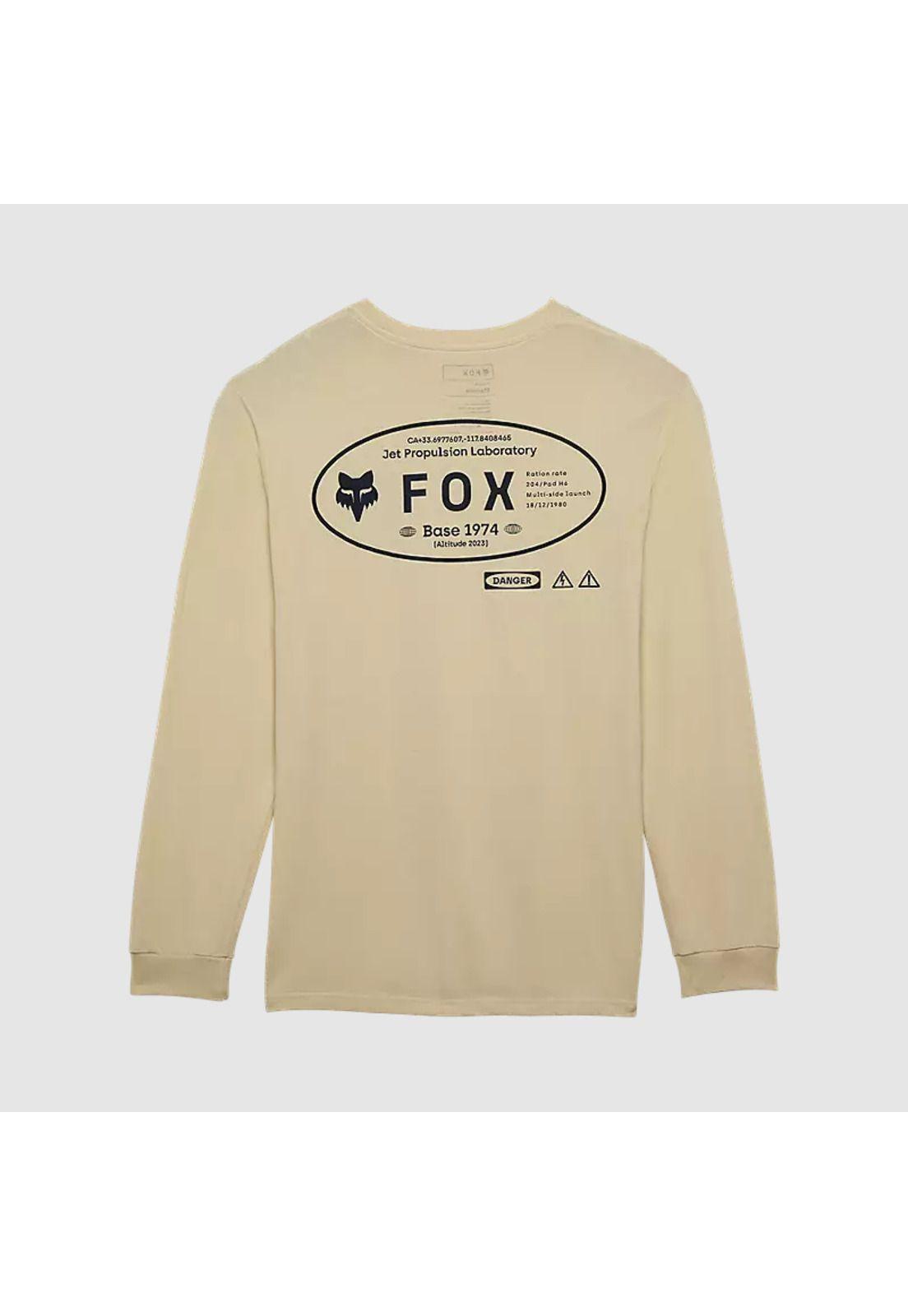 Polera Lifestyle Stamped Premium Manga Larga Crema Fox-1