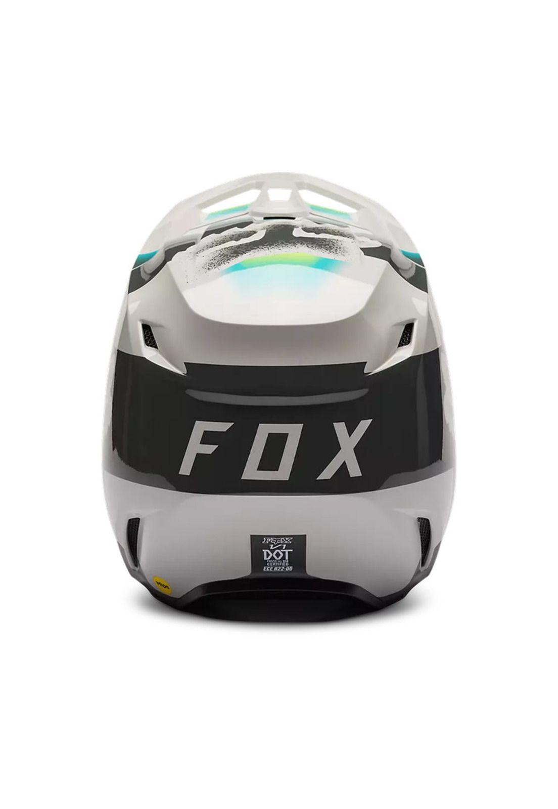 Casco Moto V1 Horyzn Gris/Negro/Amarillo Fox-4