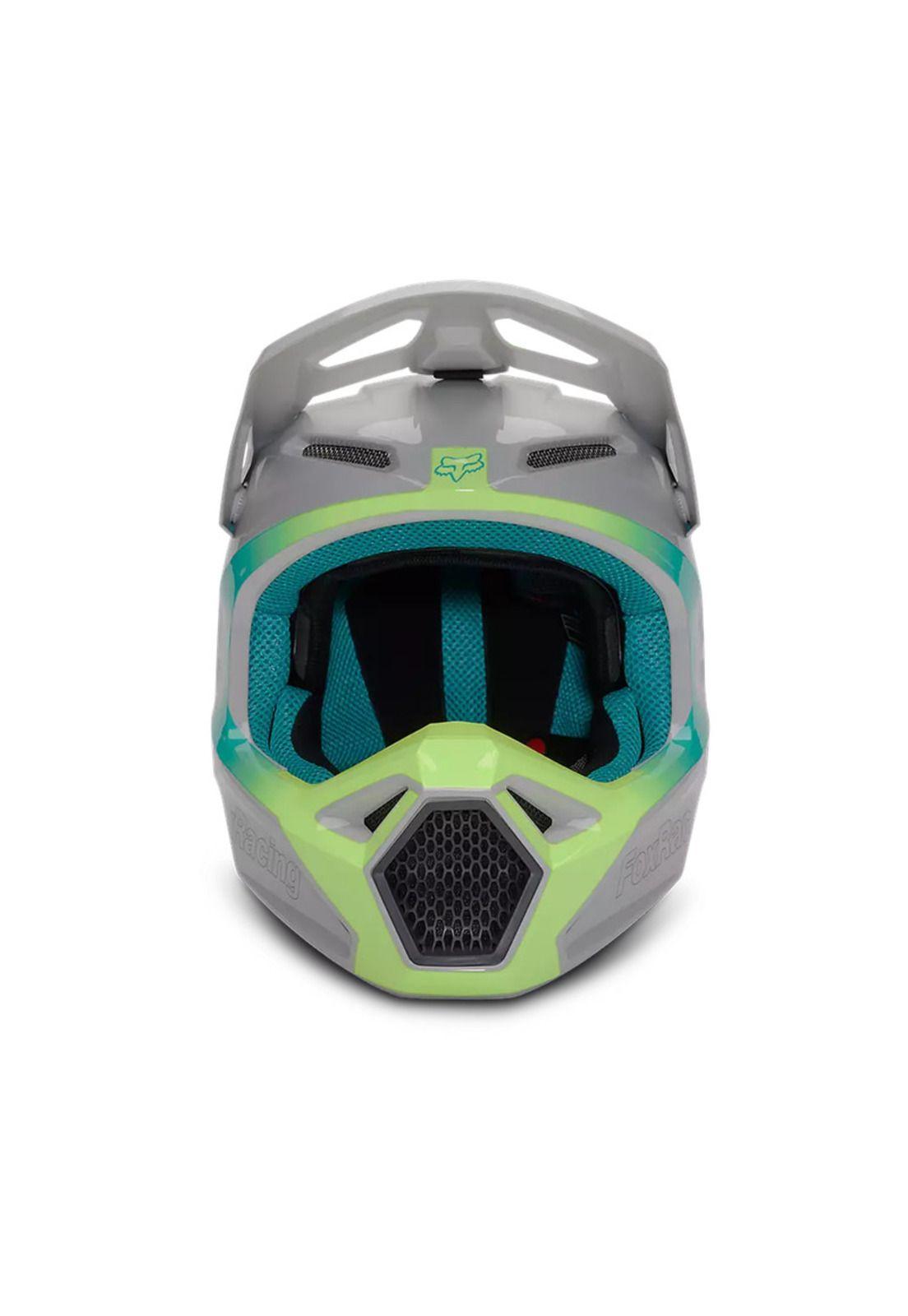 Casco Moto V1 Horyzn Gris/Negro/Amarillo Fox-5