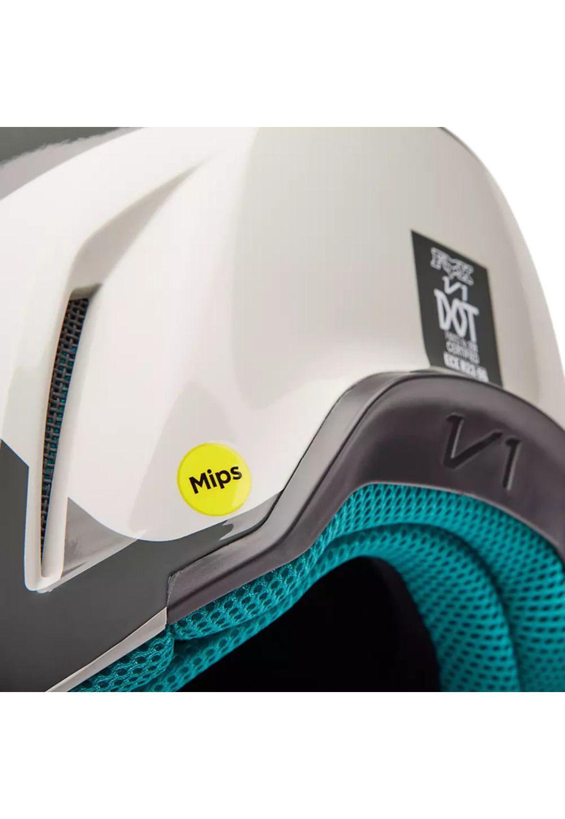 Casco Moto V1 Horyzn Gris/Negro/Amarillo Fox-9