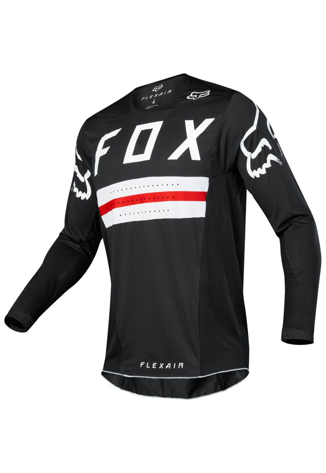 Polera Moto Flexair Preest Polera Negro Rojo Fox-0
