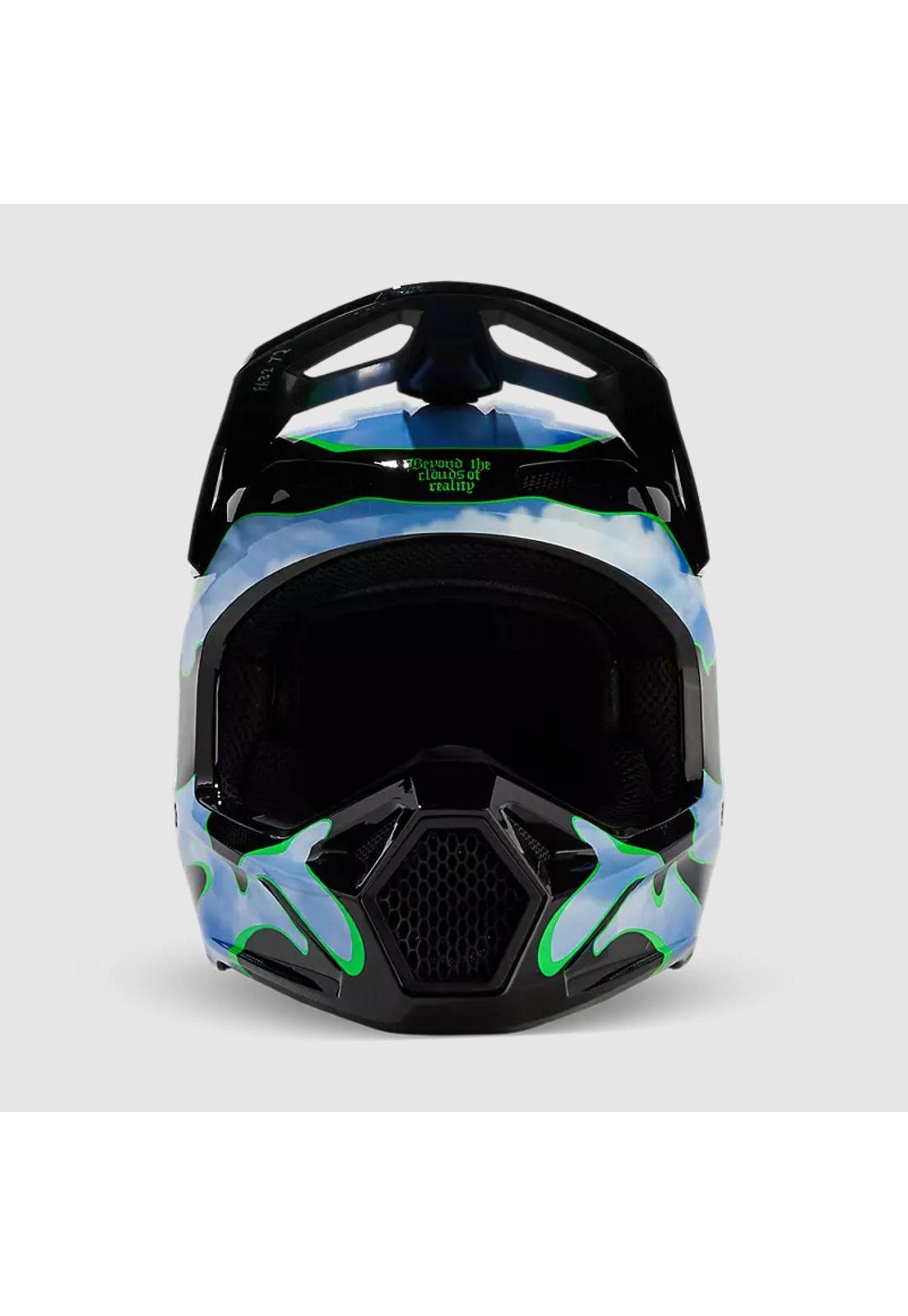 Casco Moto V1 Atlas Negro/Verde Fox-2