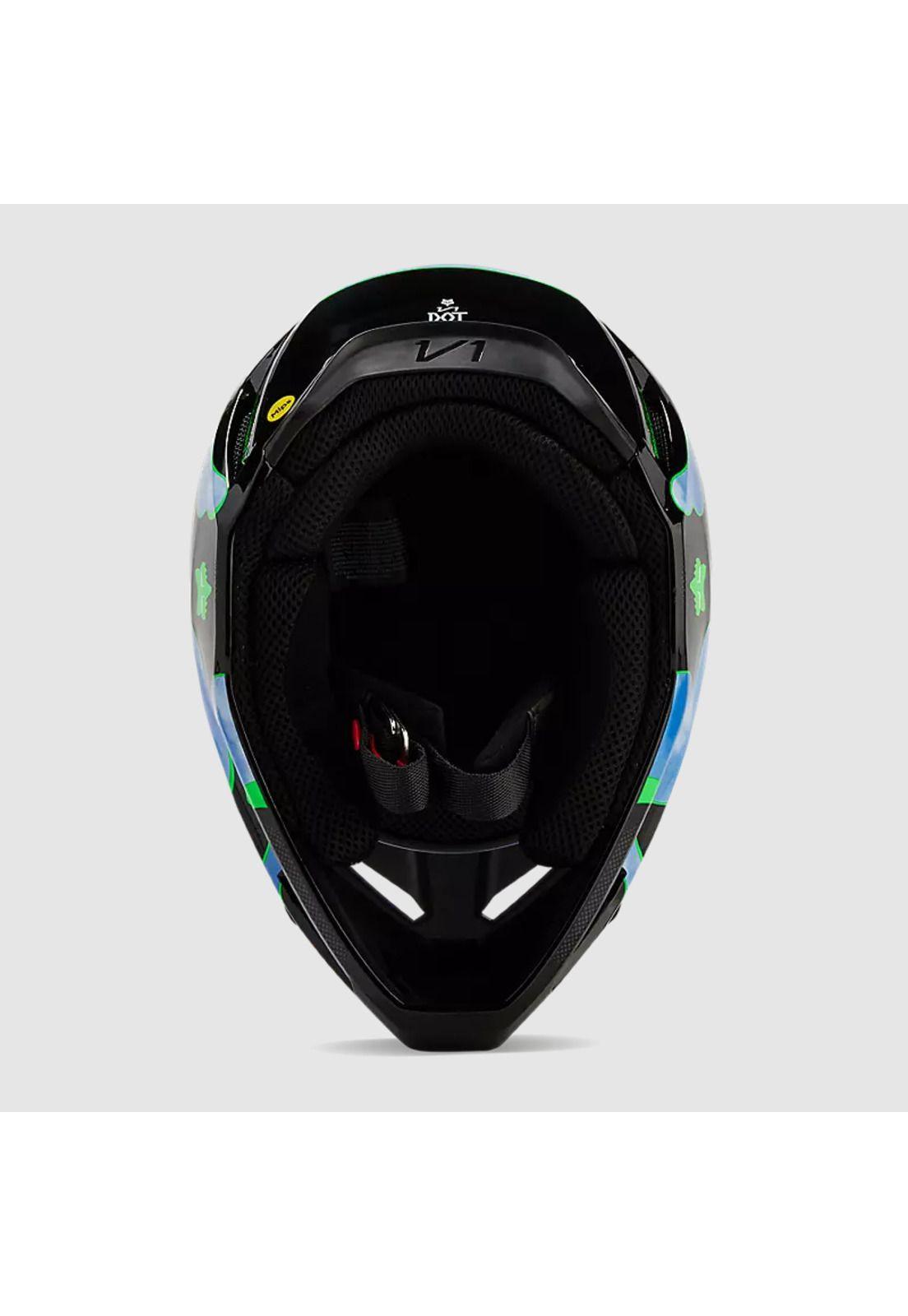 Casco Moto V1 Atlas Negro/Verde Fox-5