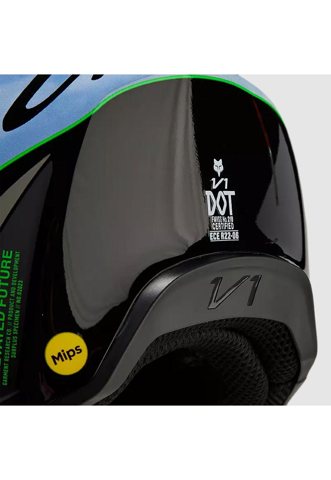 Casco Moto V1 Atlas Negro/Verde Fox-8