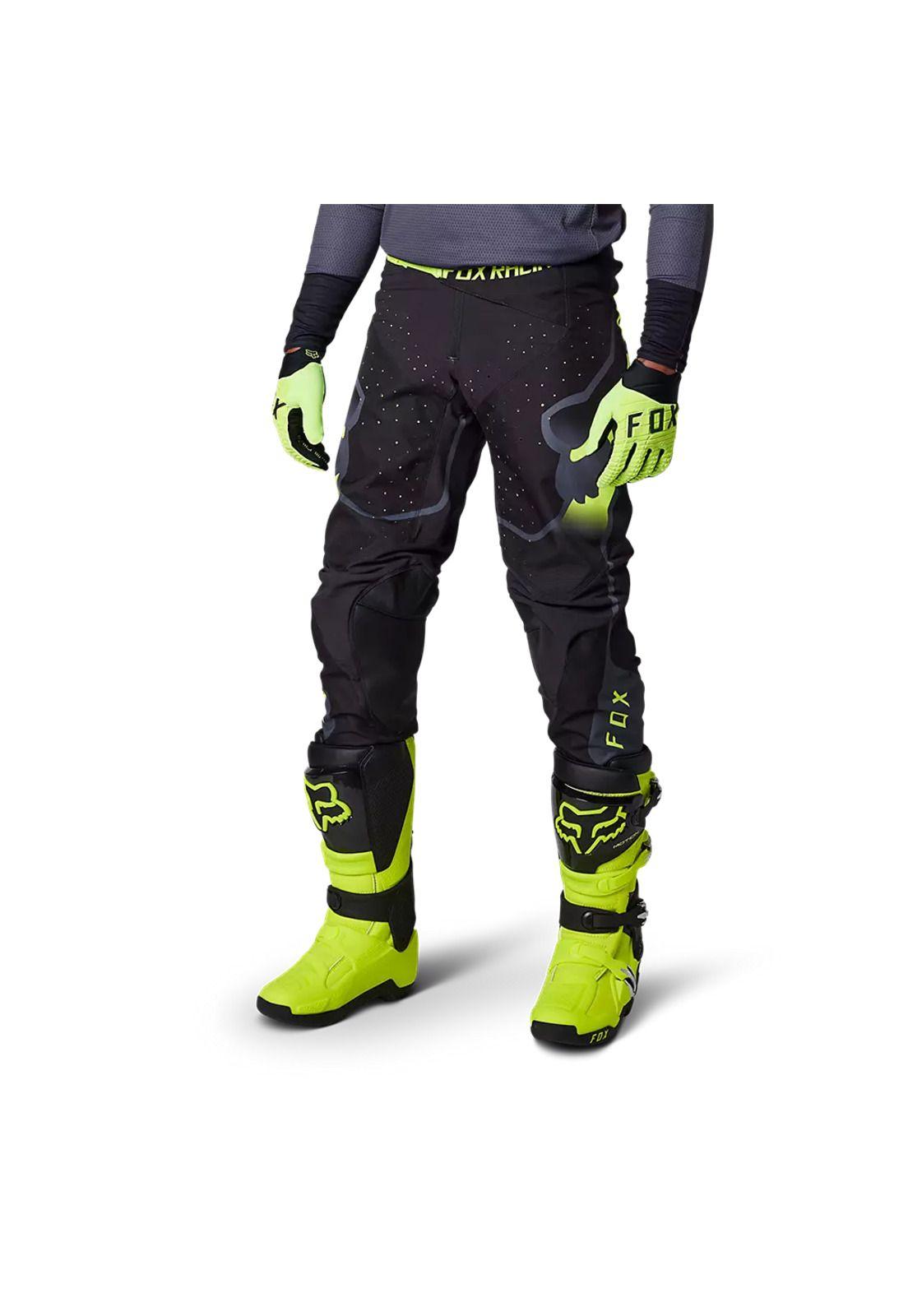 Pantalon Moto 360 Vizen Negro/Amarillo Fox-1