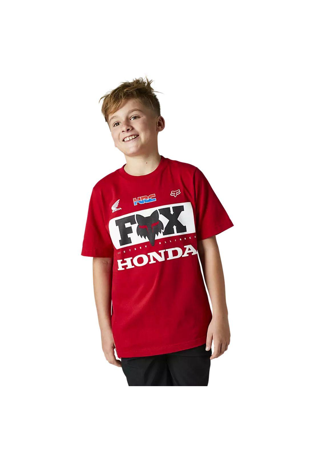 Polera Lifestyle Niño Honda Rojo Fox-0