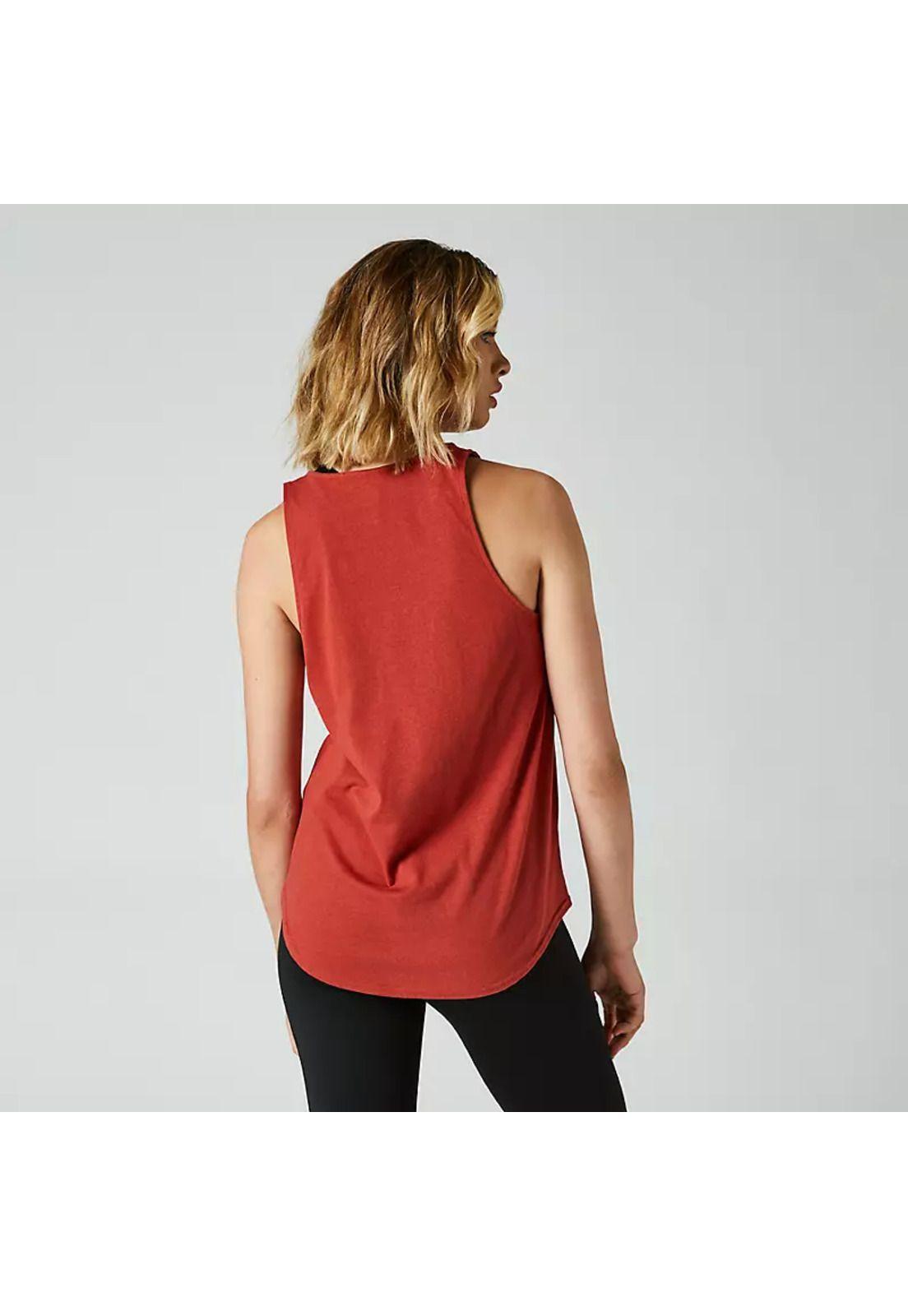 Polera Lifestyle Mujer Boundary Sin Mangas Rojo Fox-1