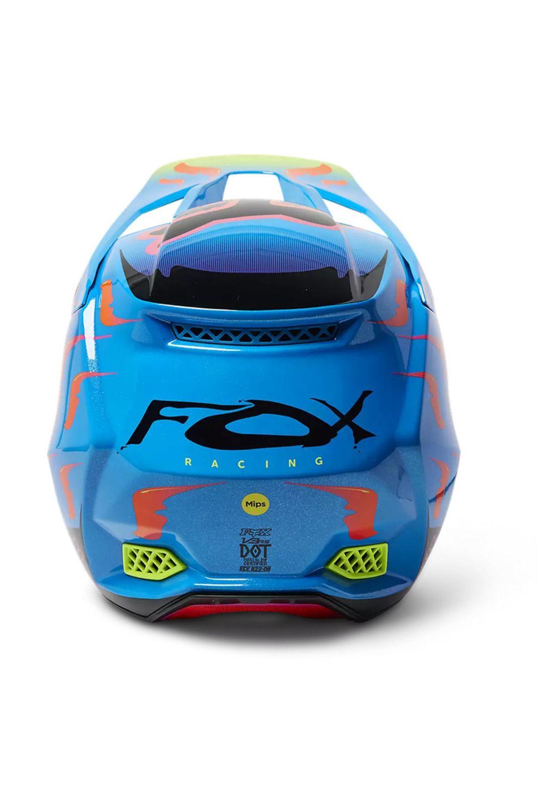 Casco Moto V3 RS Eyeris Celeste/Naranjo Fox-5