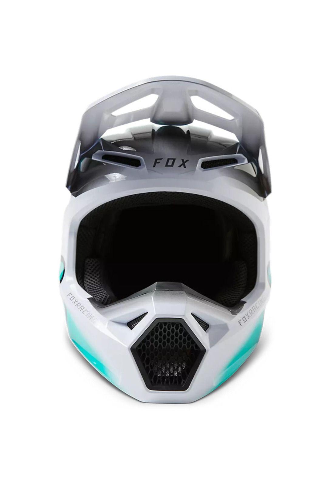 Casco Moto V1 Toxsyk Blanco/Celeste Fox-4