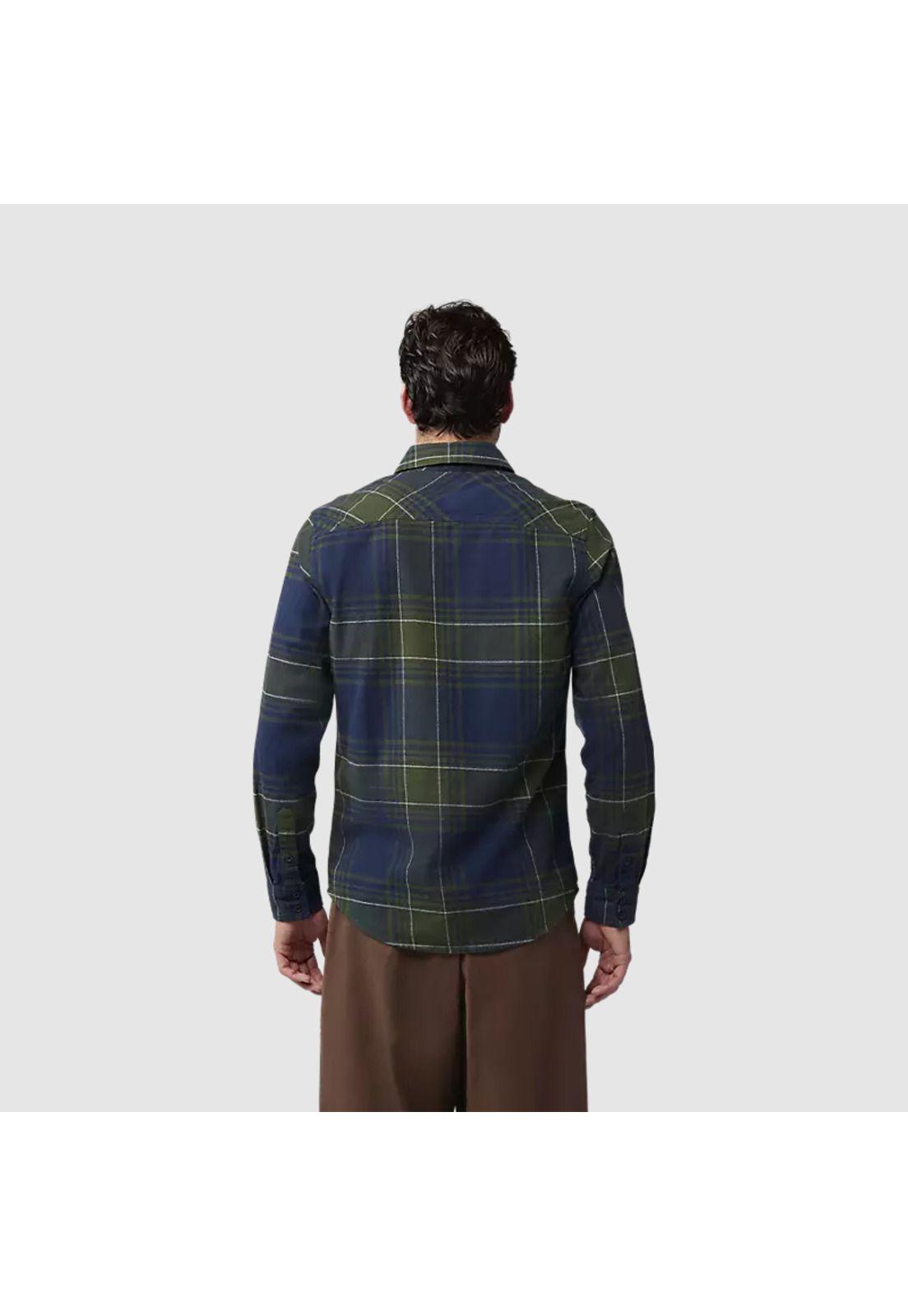 Camisa Lifestyle Traildust Azul/Verde Fox-3