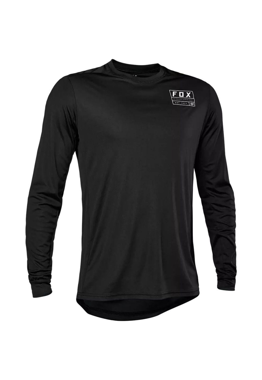 Polera Bicicleta Ranger Swath Manga Larga Negro Fox-0