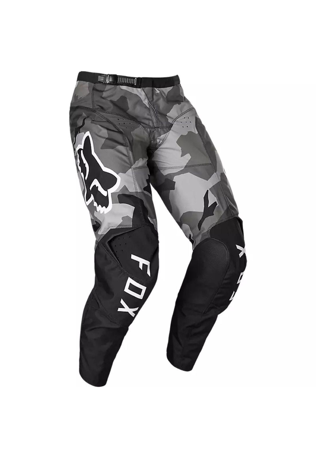 Pantalon Moto Niño 180 BNKR Camo Negro Fox-0
