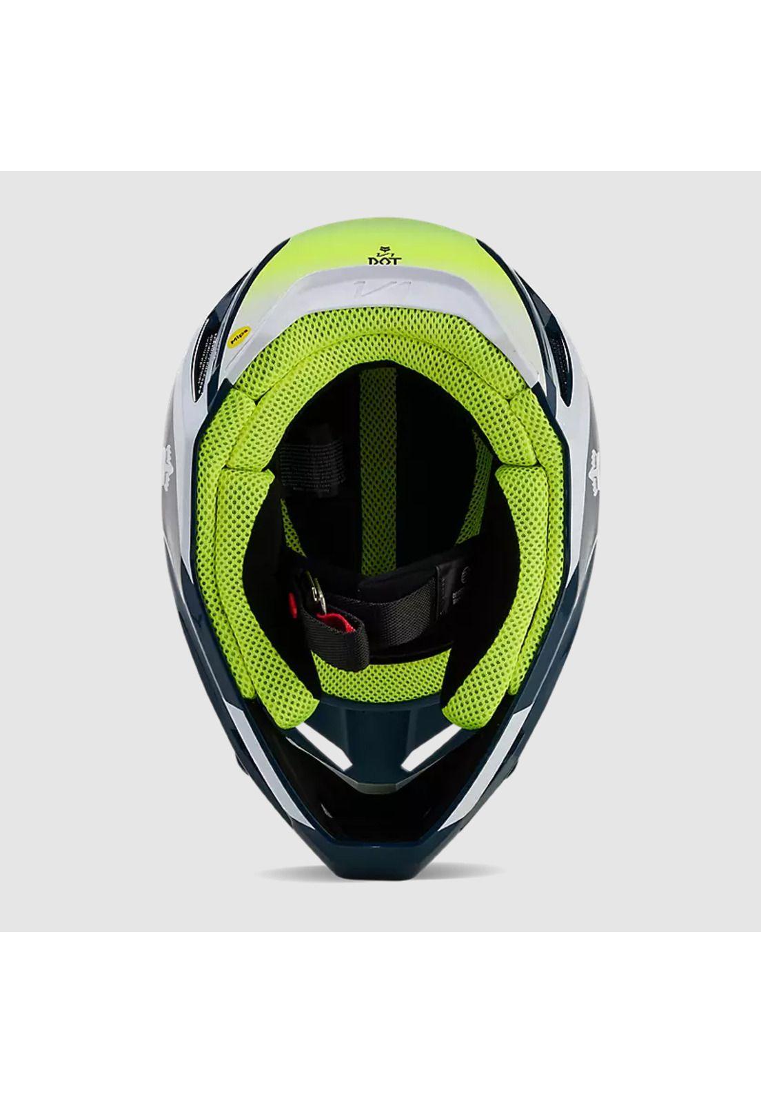 Casco Moto V1 Flora Azul Petroleo Fox-5