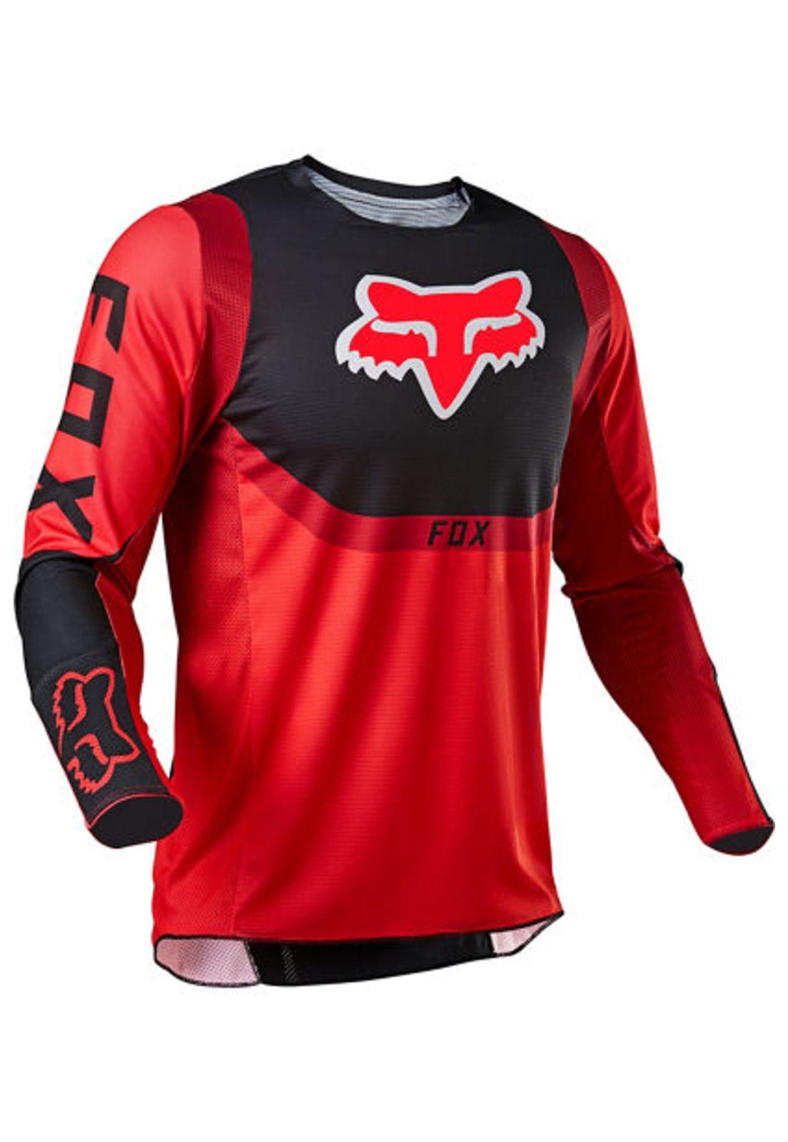 Polera Moto 360 Voke Rojo Fluor Fox-1
