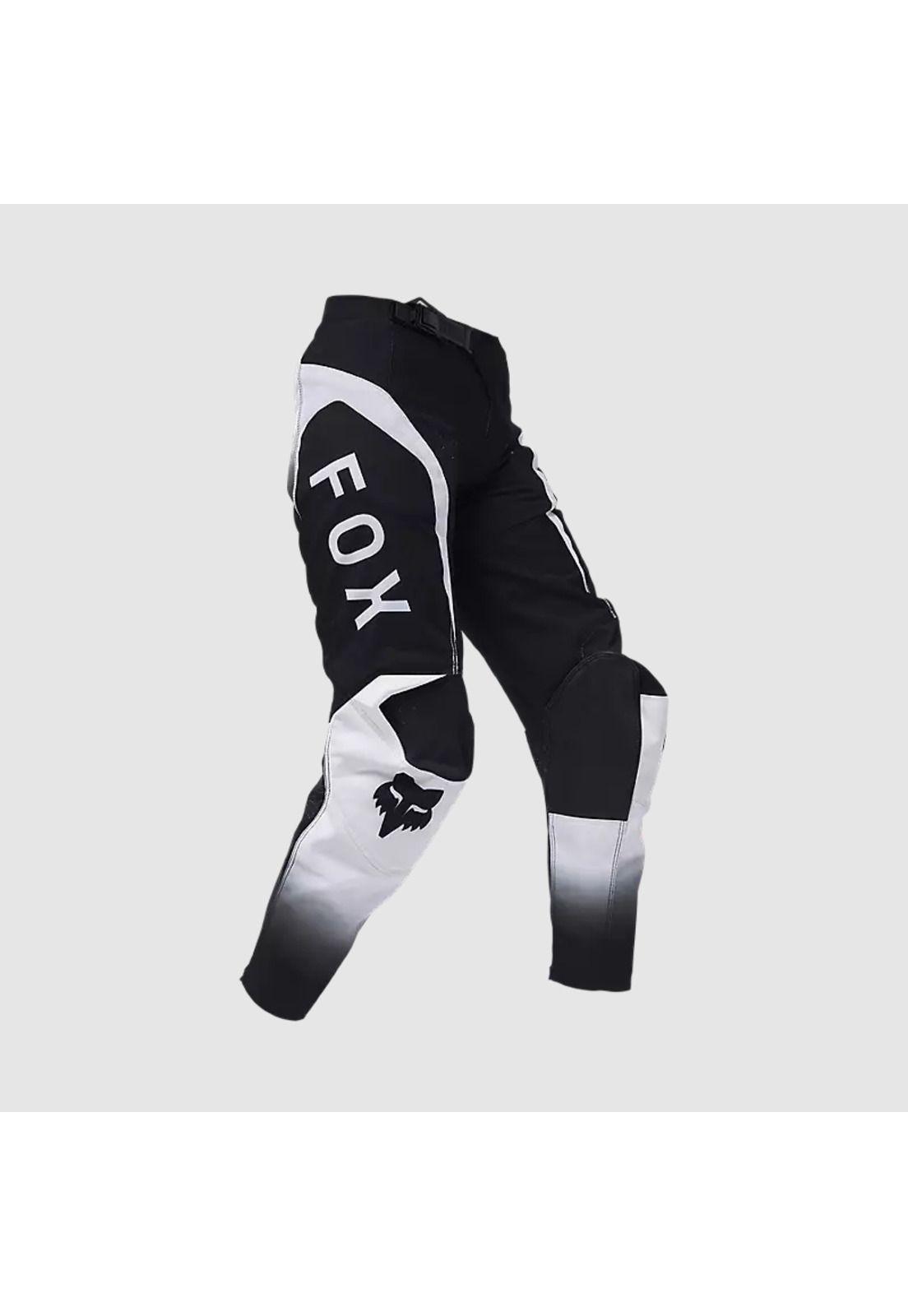 Pantalon Moto Niño 180 Lean Negro/Blanco Fox-0