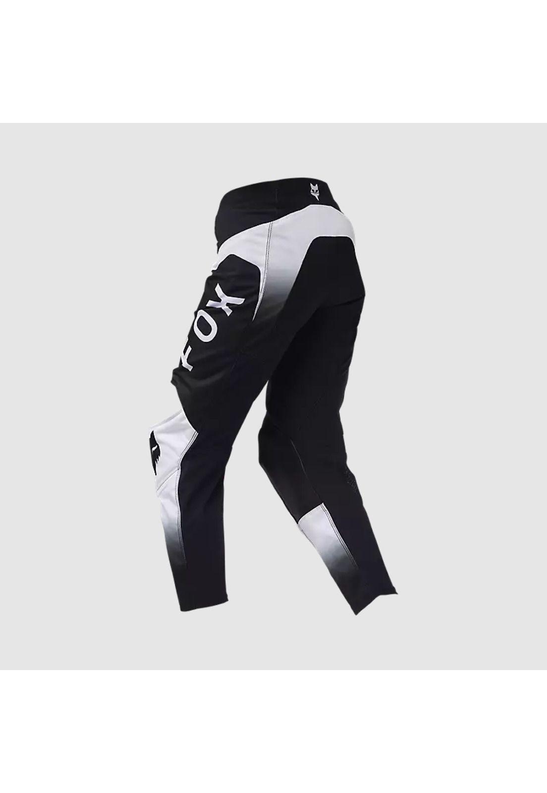 Pantalon Moto Niño 180 Lean Negro/Blanco Fox-1