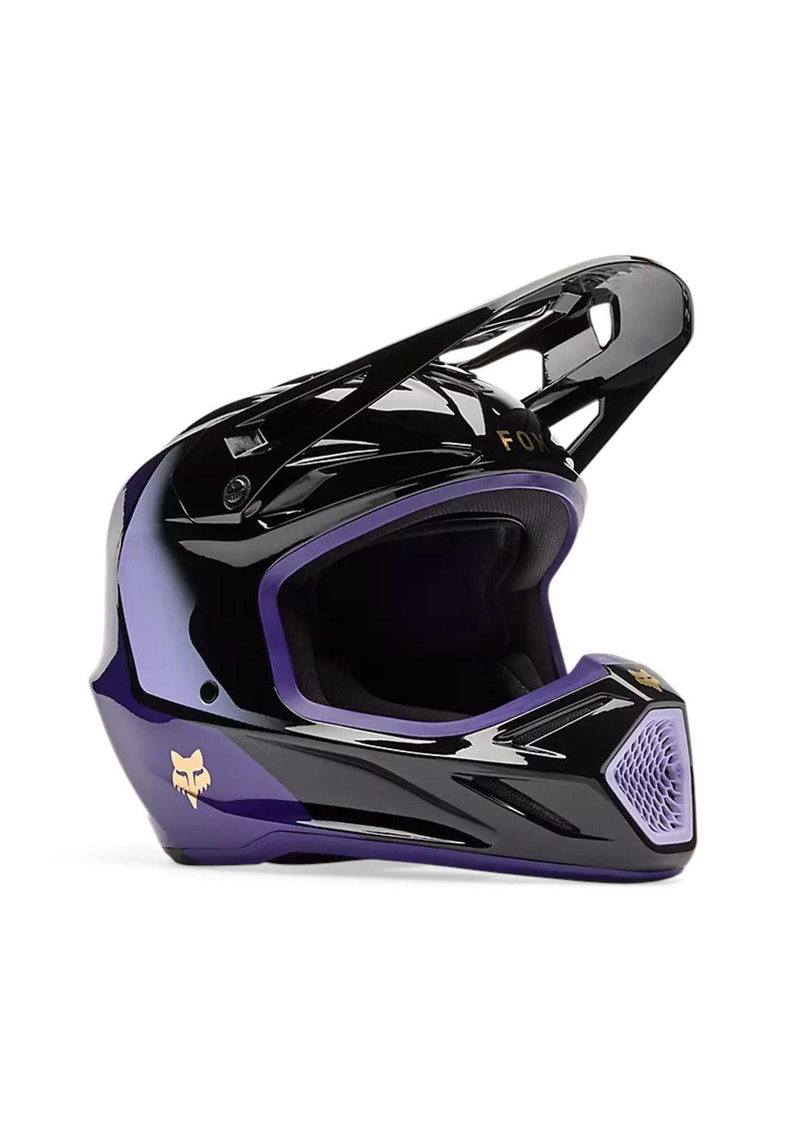 Casco Moto V3 Drip Morado Fox-1