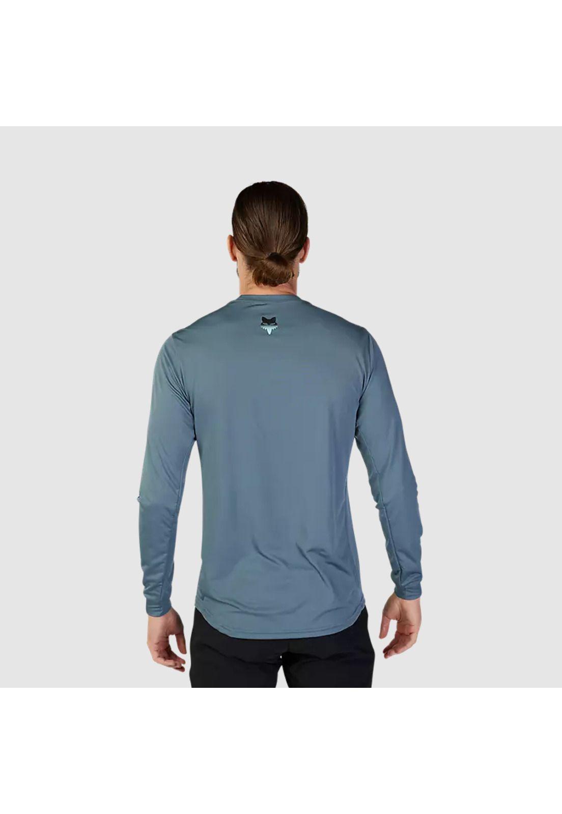 Polera Bicicleta Ranger Dose Manga Larga Azul Acero Fox-2