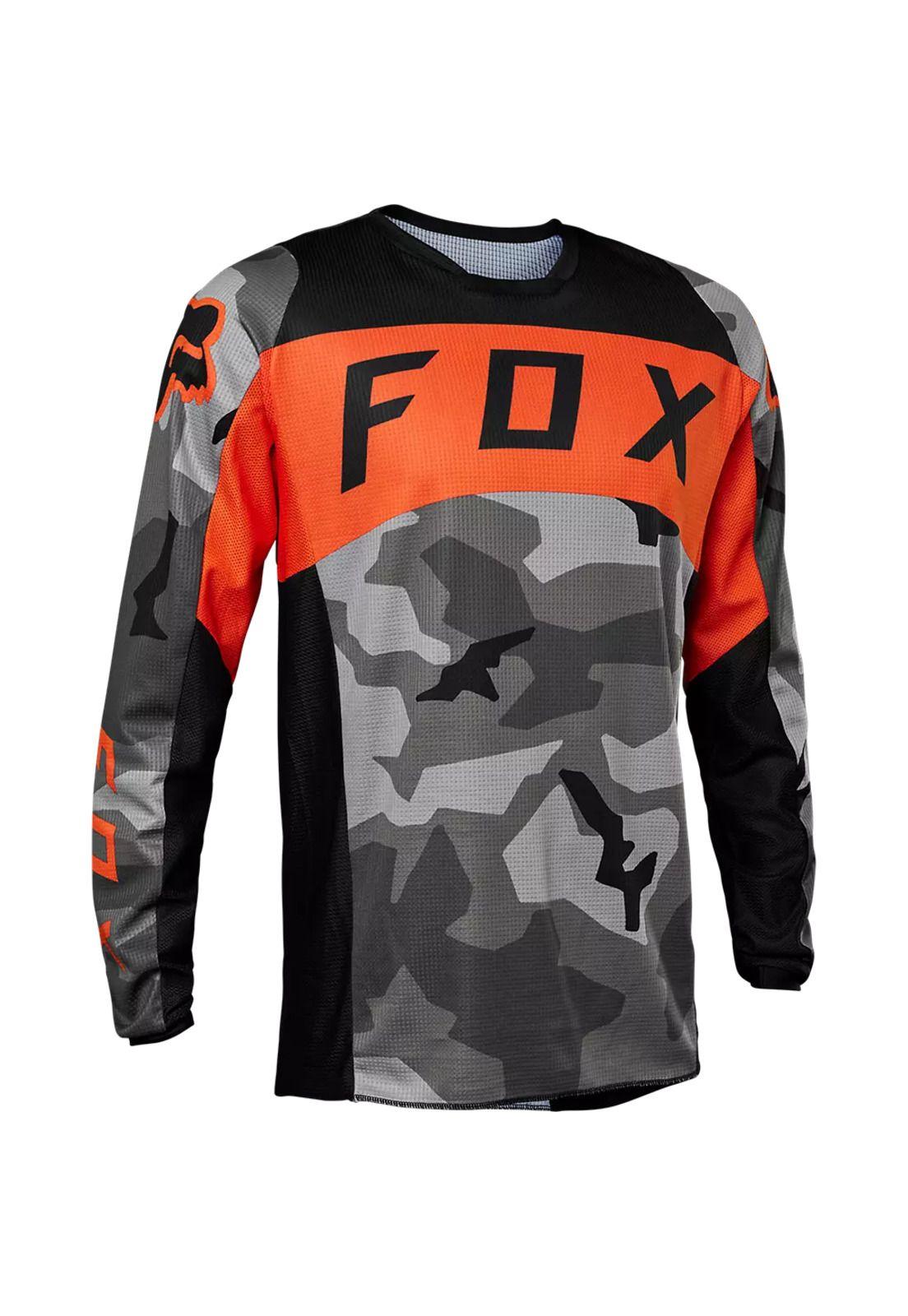 Polera Moto 180 BKNR Camo Gris/Naranjo Fox-0