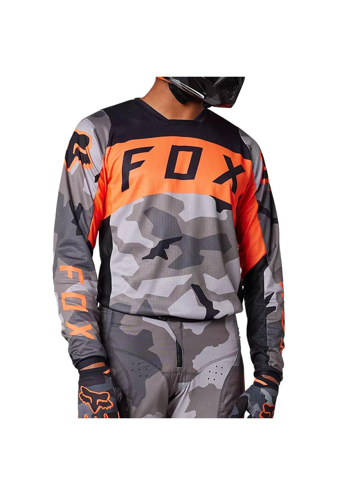 Polera Moto 180 BKNR Camo Gris/Naranjo Fox-1