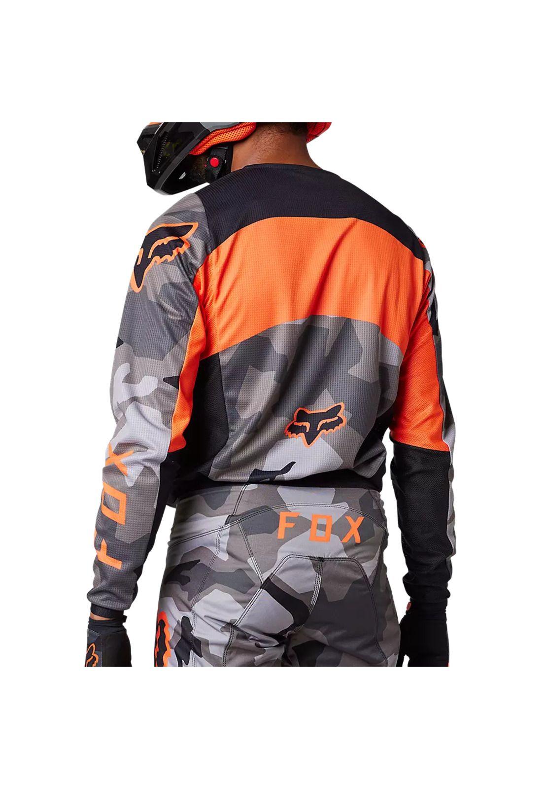 Polera Moto 180 BKNR Camo Gris/Naranjo Fox-2