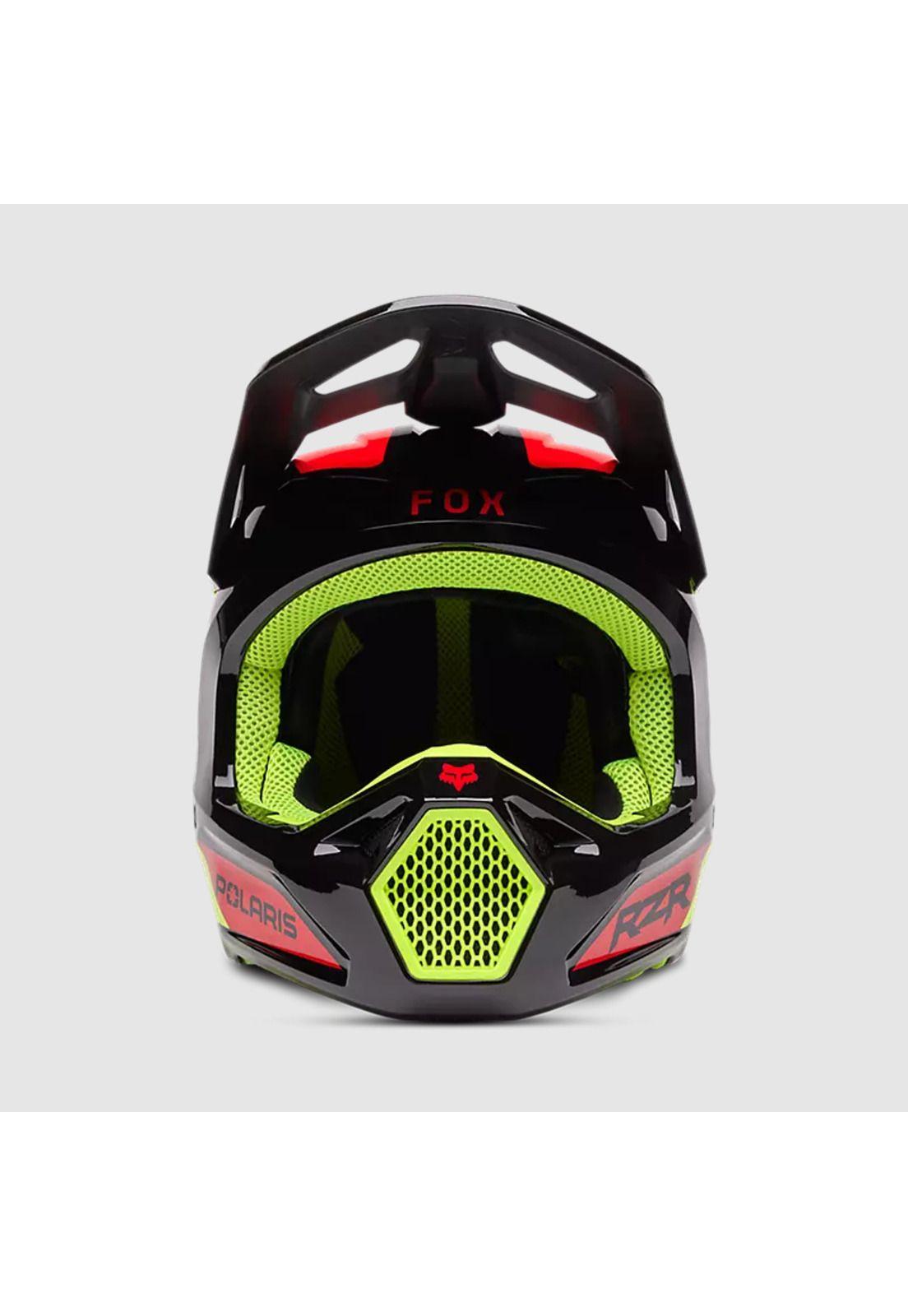 Casco Moto V1 Polaris Negro/Amarillo Fox-2