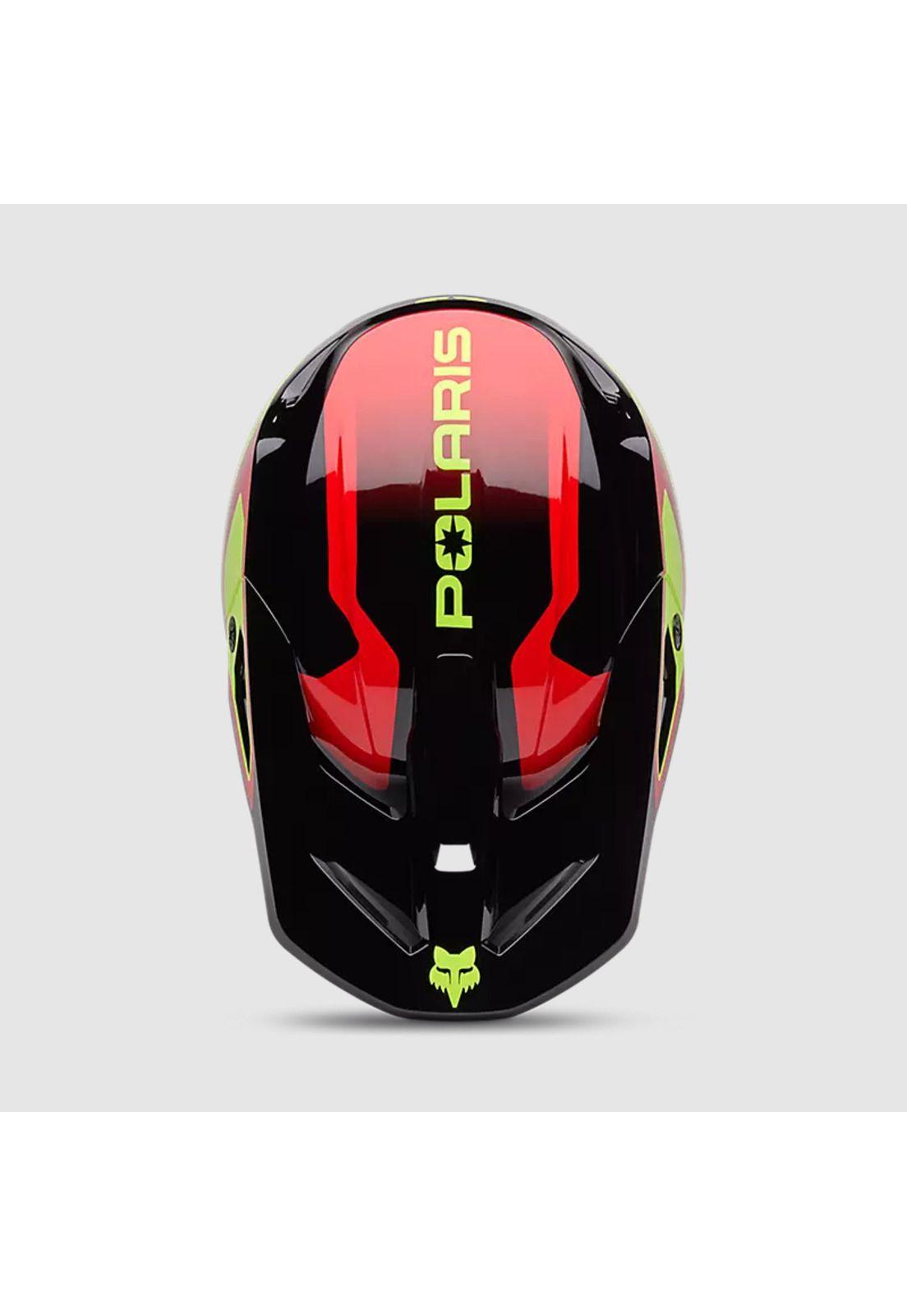 Casco Moto V1 Polaris Negro/Amarillo Fox-4