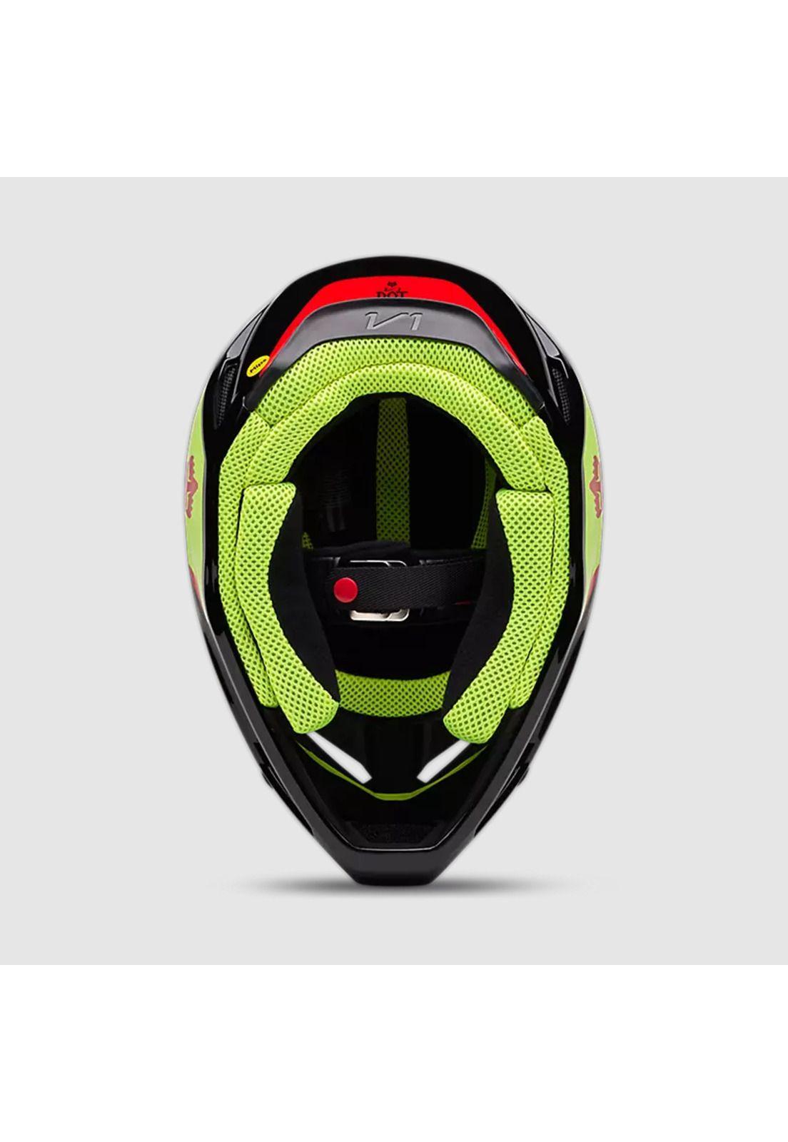 Casco Moto V1 Polaris Negro/Amarillo Fox-6