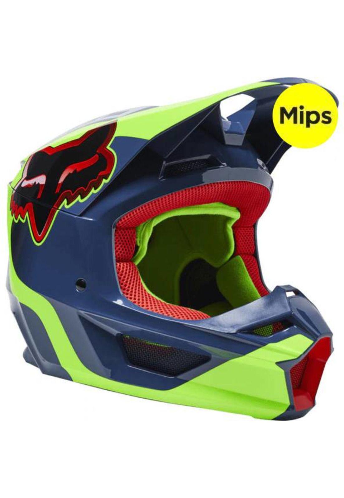 Casco Moto V1 Venz Ece Azul/Rojo/Verde Fox-0