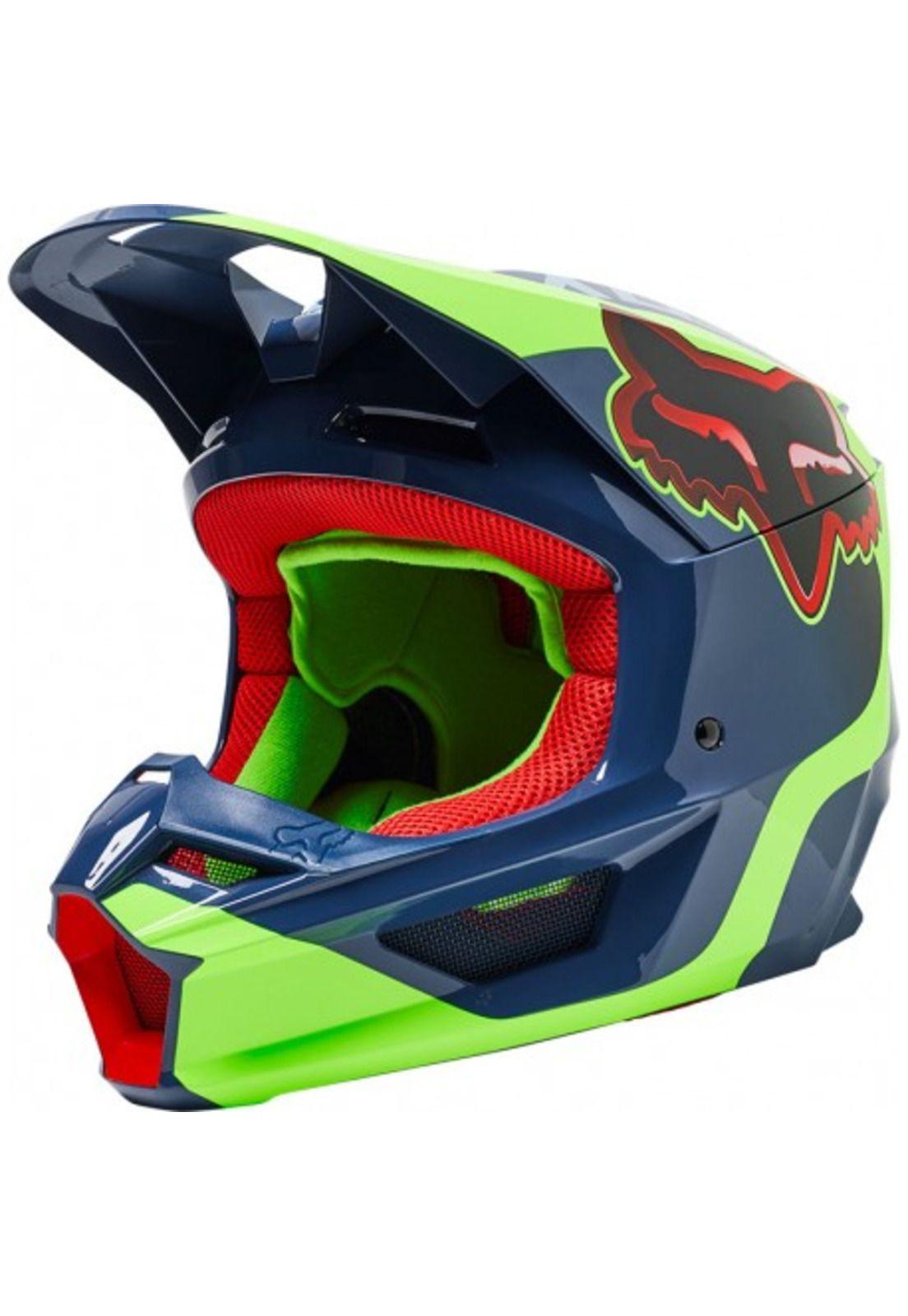Casco Moto V1 Venz Ece Azul/Rojo/Verde Fox-1