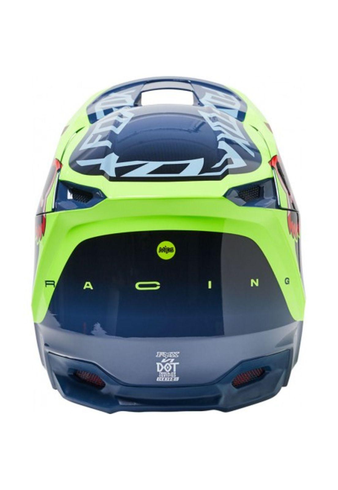 Casco Moto V1 Venz Ece Azul/Rojo/Verde Fox-3