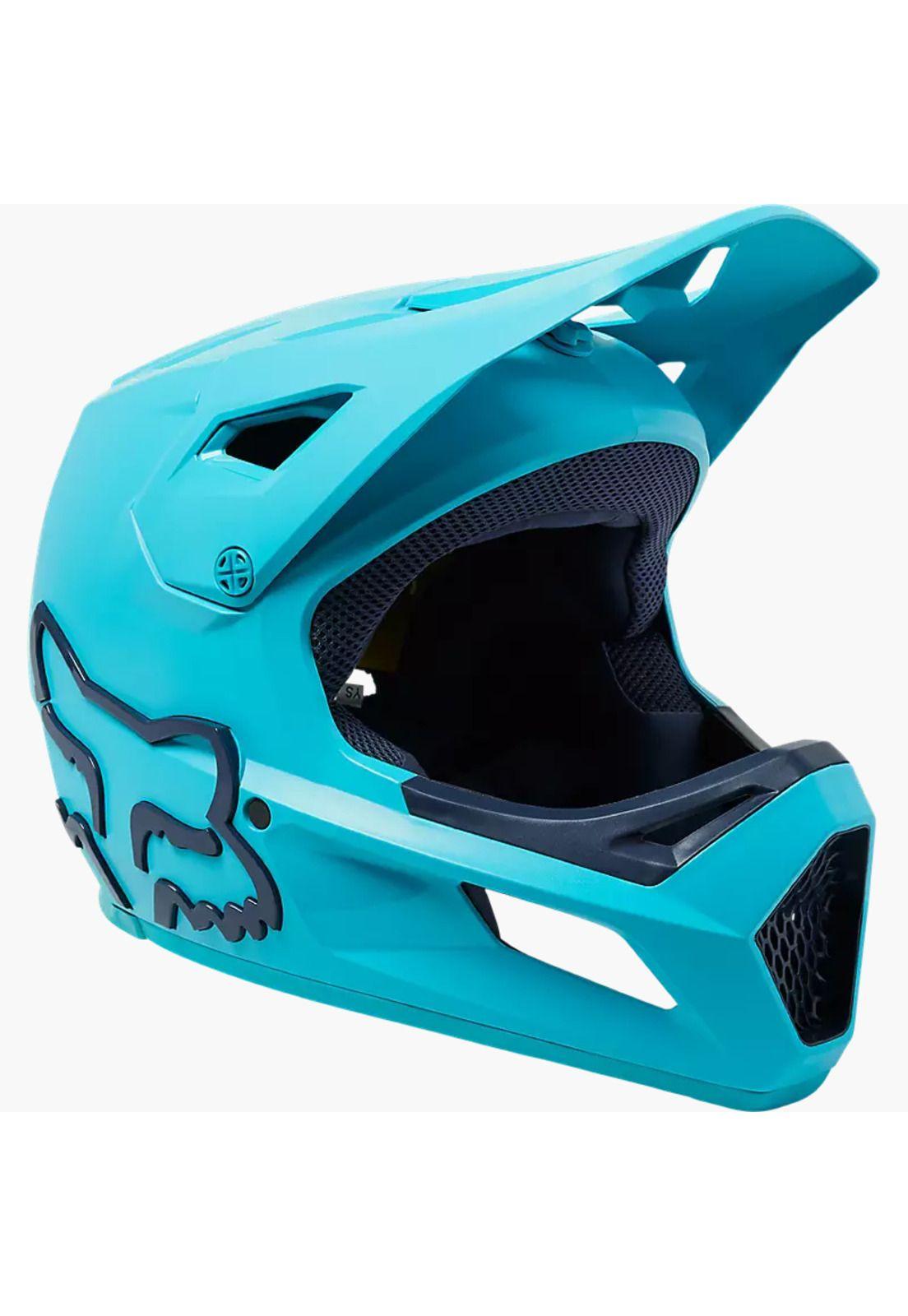 Casco Bicicleta Niño Rampage Celeste Fox-0