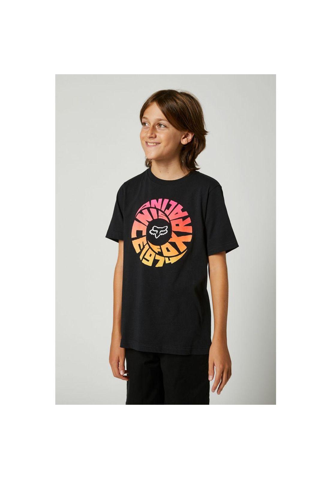 Polera Lifestyle Niño Revolver SS Tee Negro Fox-0