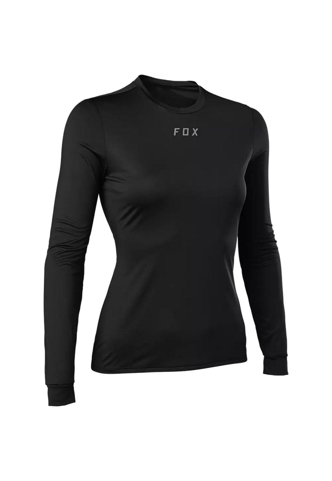 Primera Capa Bicicleta Mujer Tecbase Manga Larga Negro Fox-0