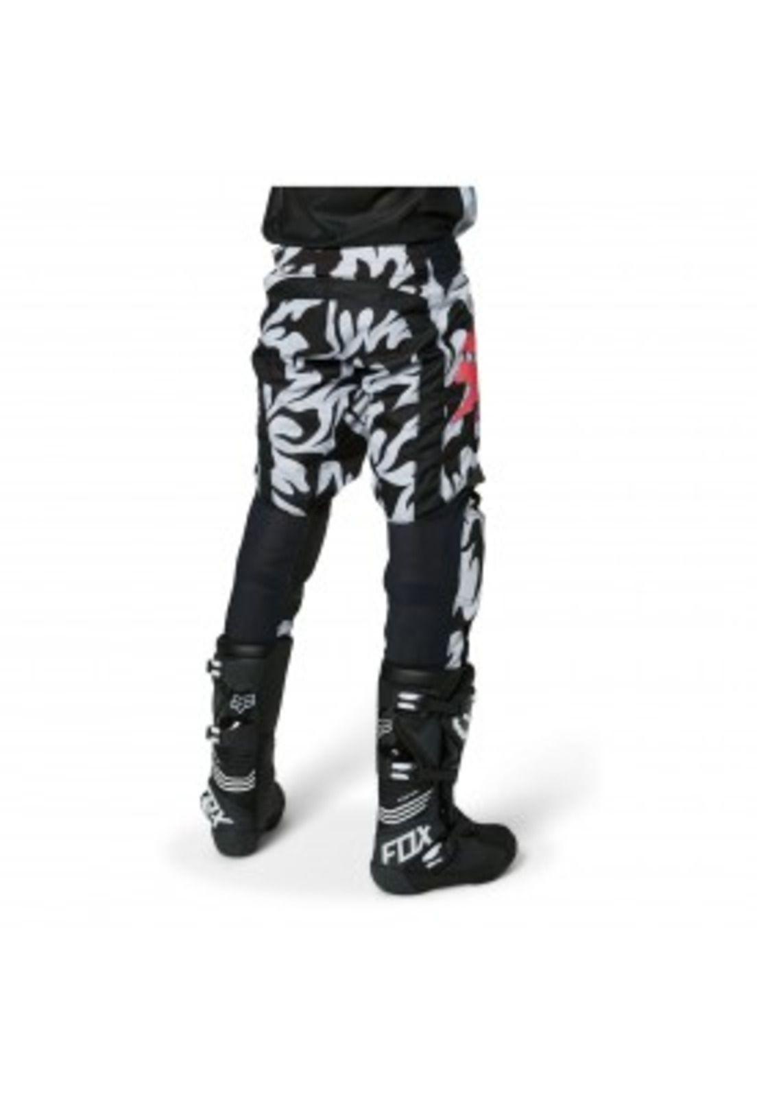 Pantalon Moto White Label Flame Blanco/Negro Shift-1