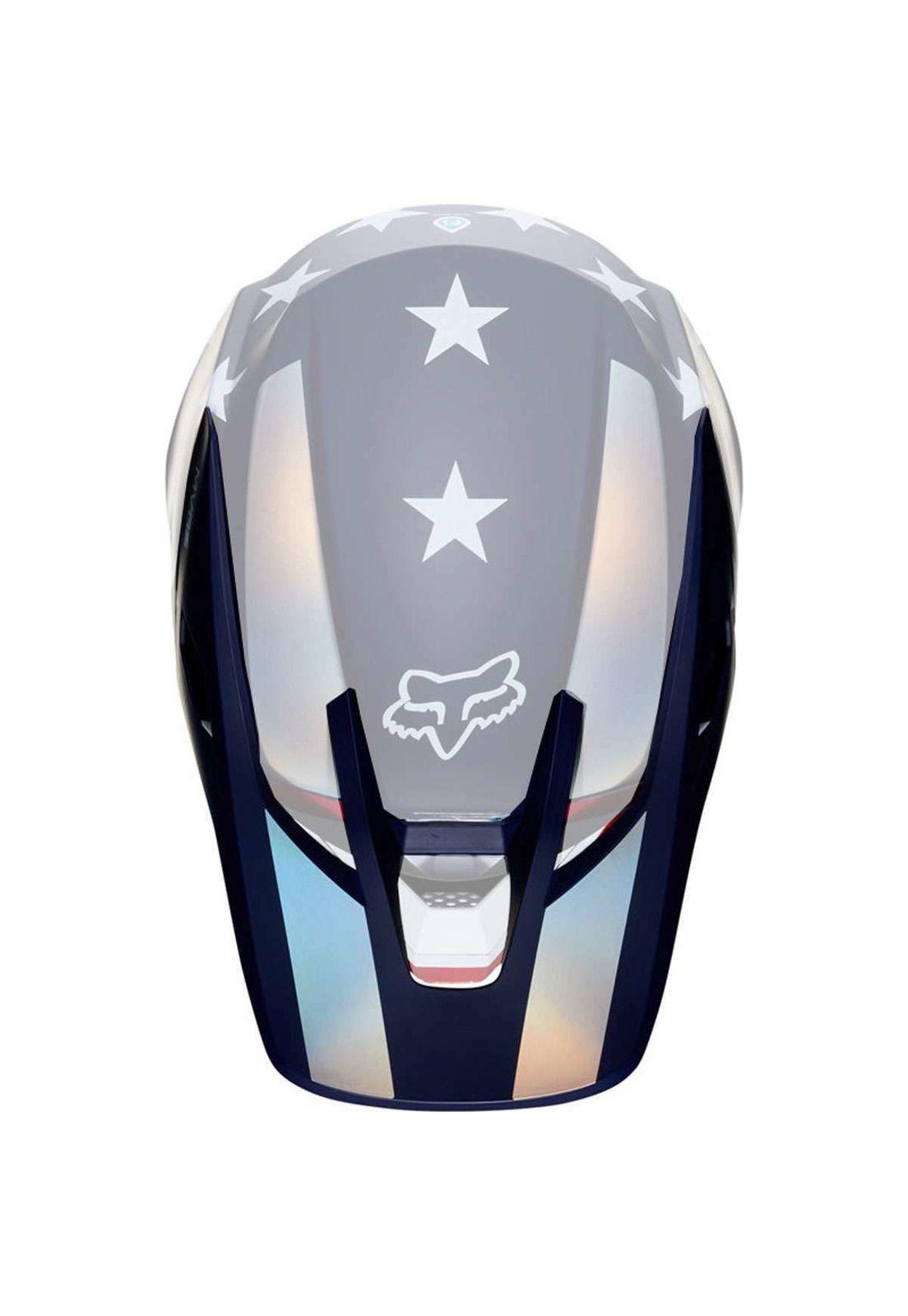 Visera Moto V3 Prey Blanco/Rojo/Azul Fox-0