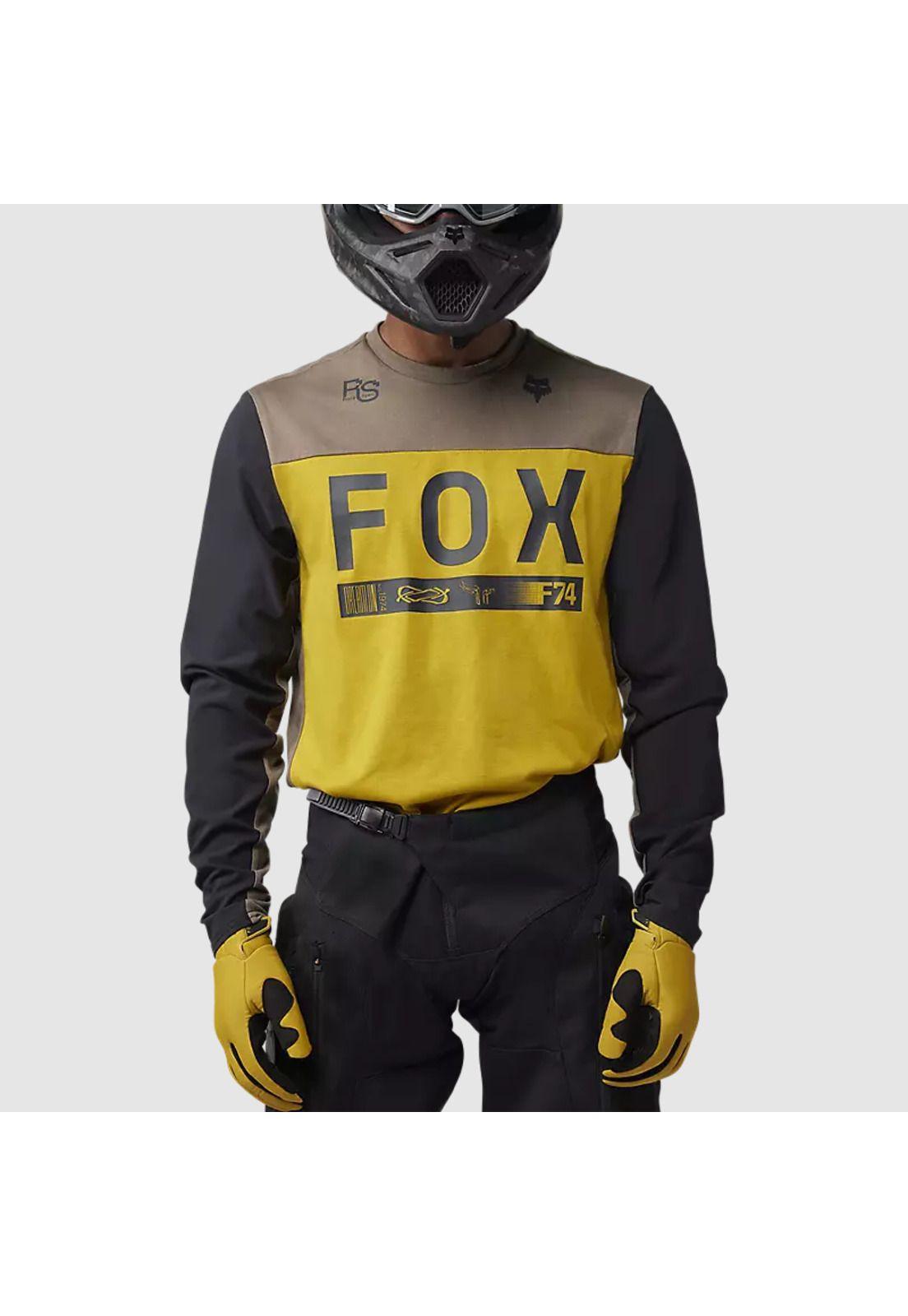 Polera Moto Ranger Off-Road Amarillo Mostaza Fox-2