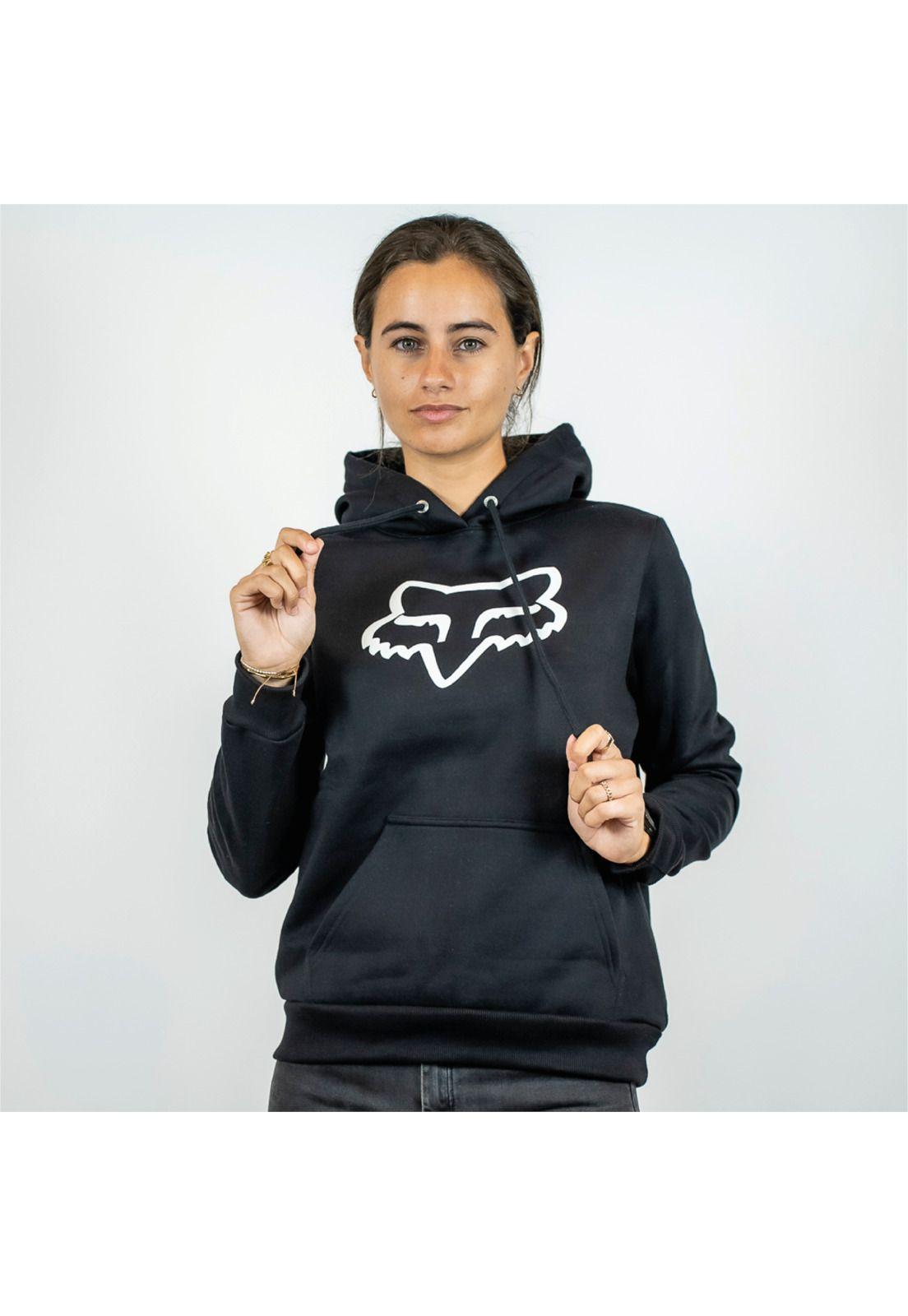 Poleron Lifestyle Mujer Boundary Po Negro/Blanco Fox-0