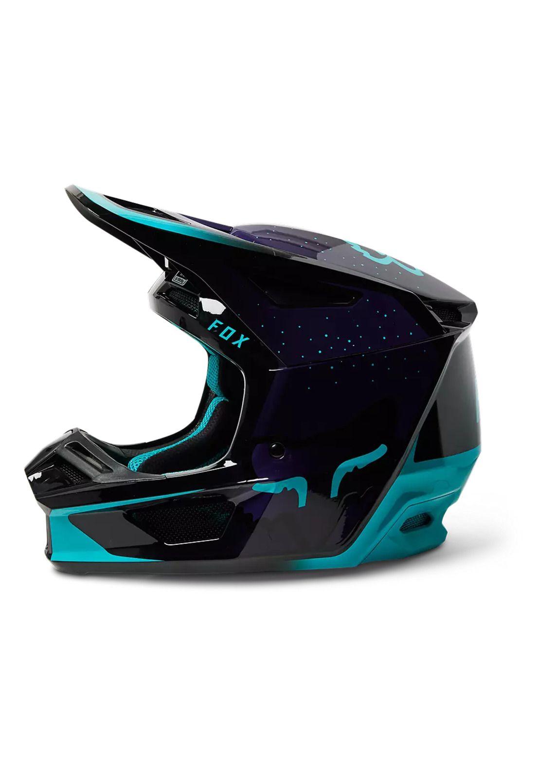 Casco Moto V2 Vizen Negro/Morado Fox-2