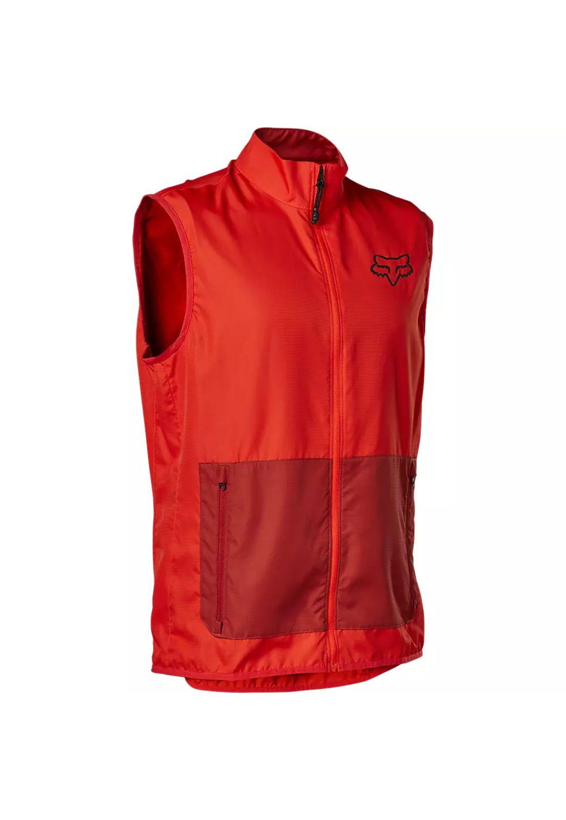 Chaqueta Cortavientos Bicicleta Ranger Sin Mangas Rojo Fox-1