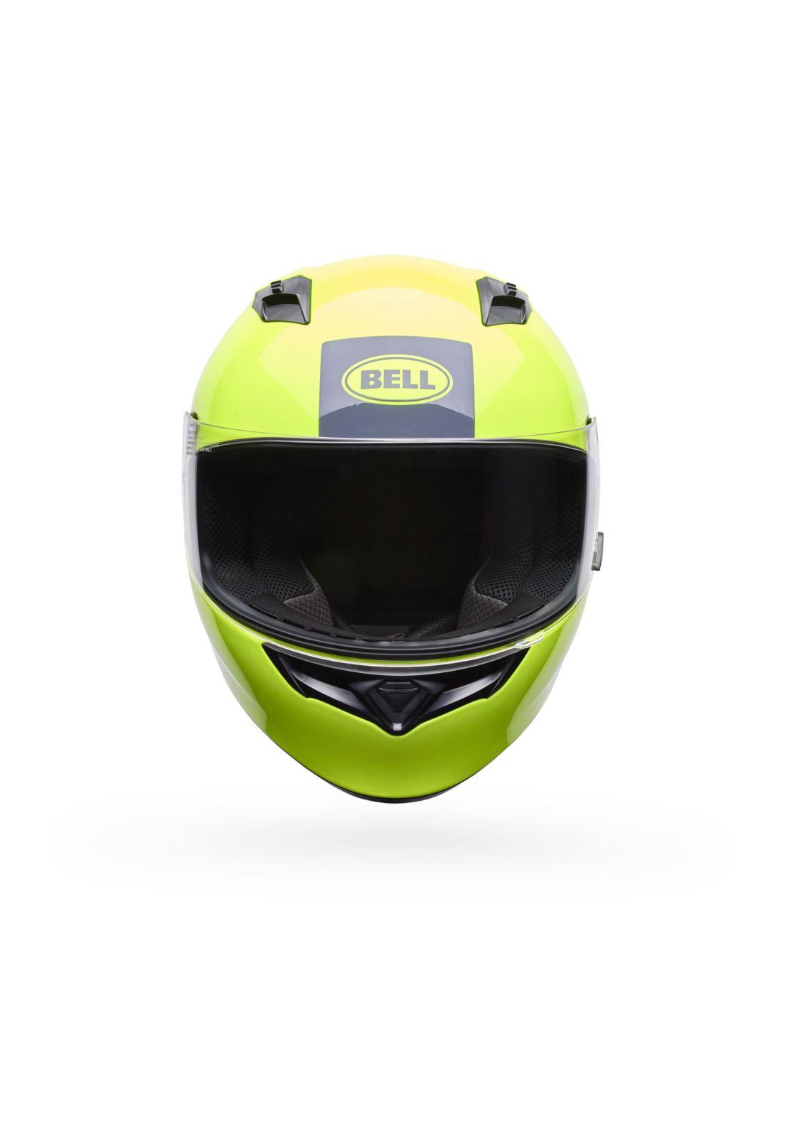 Casco Moto Calle Qualifier Clip Amarillo Certificado QR Bell-2