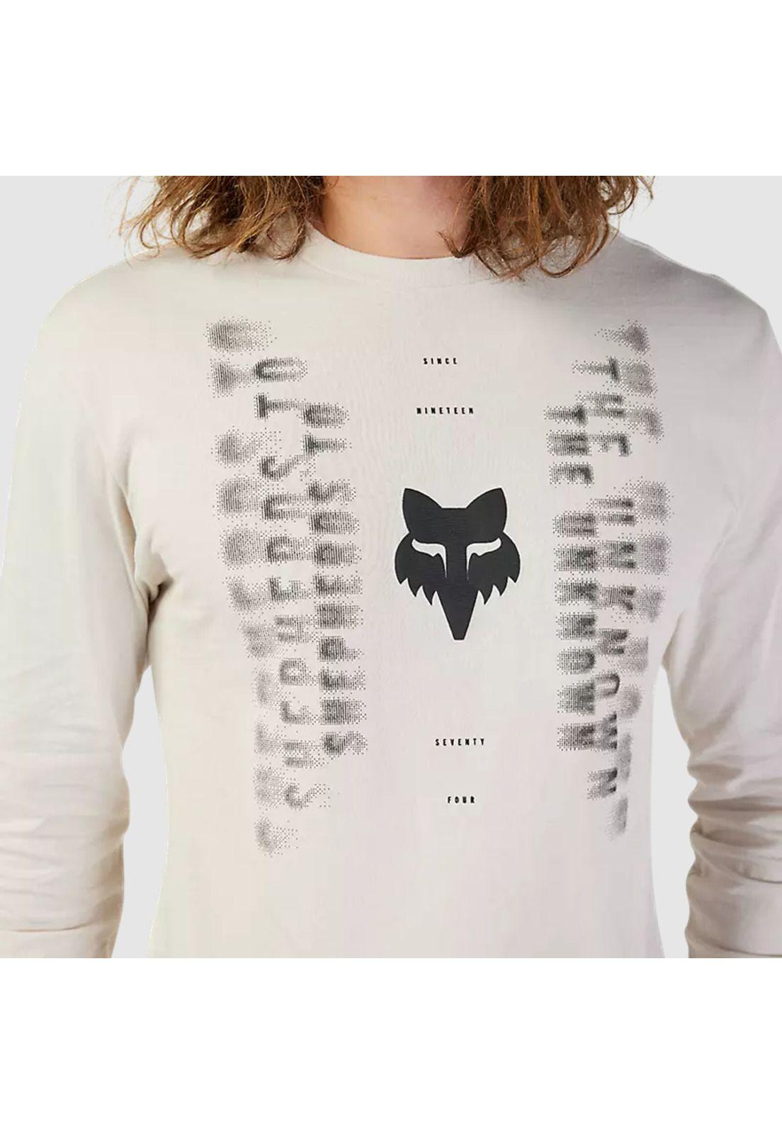 Polera Lifestyle Faded Out Premium Manga Larga Blanco Fox-3